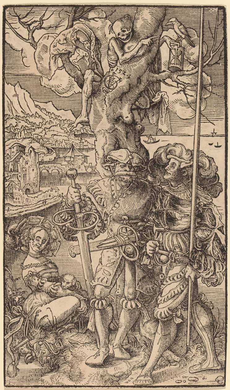 Dos mercenarios y una mujer, 1524 de Urs Graf