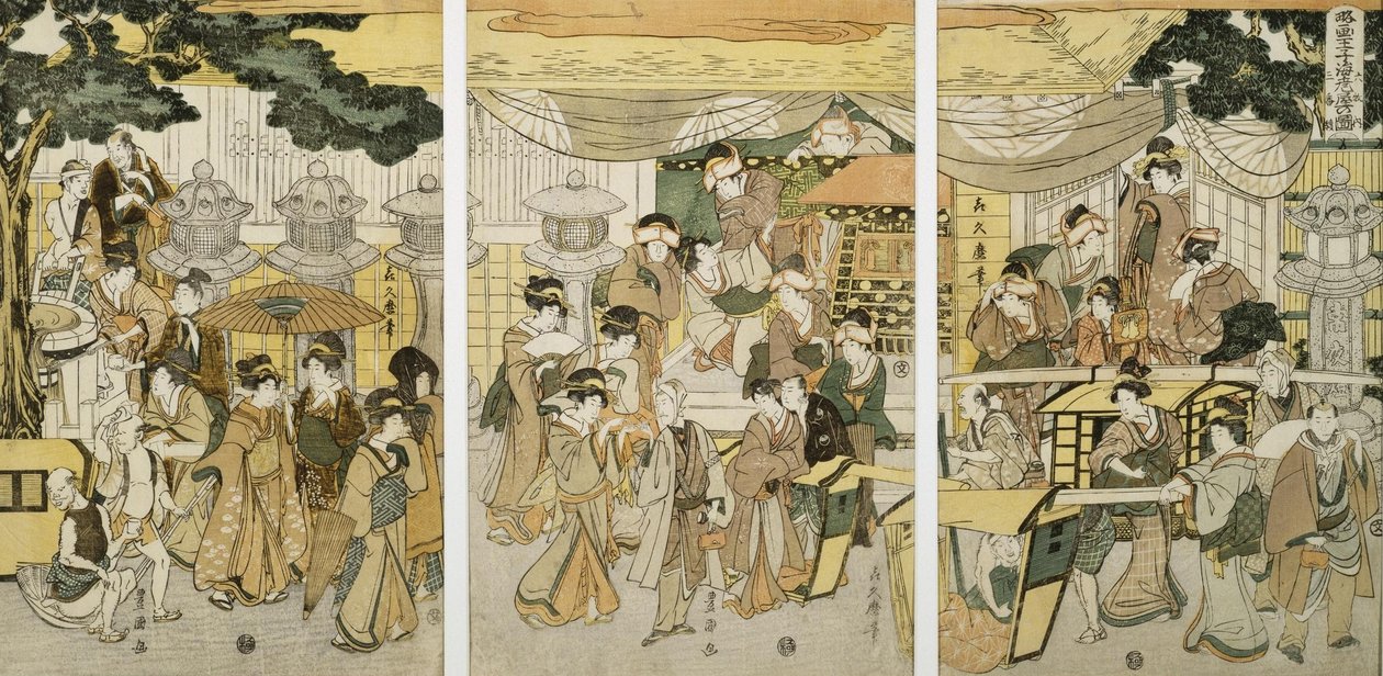 Casa donde se venden camarones de Utagawa Toyokuni