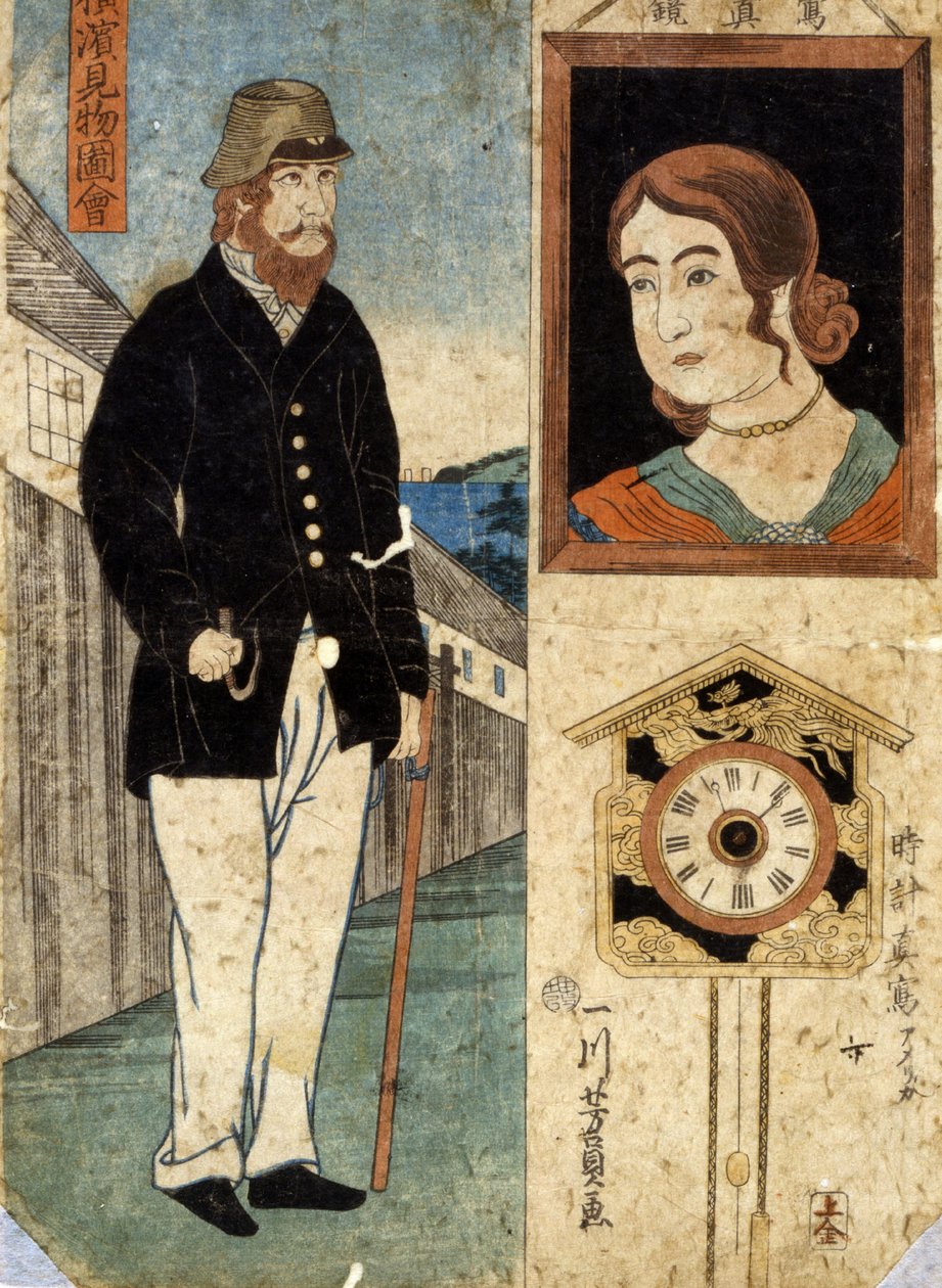 Vistas en Yokohama, (Yokohama kenbutsu zue), 1860 de Utagawa Yoshikazu