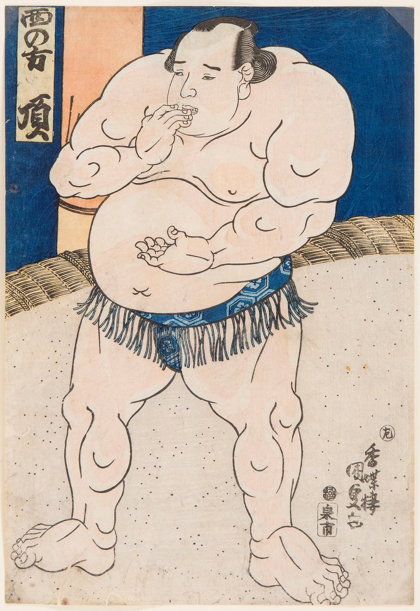 Retrato del luchador de sumo Itadaki de Utagawa Kunisada