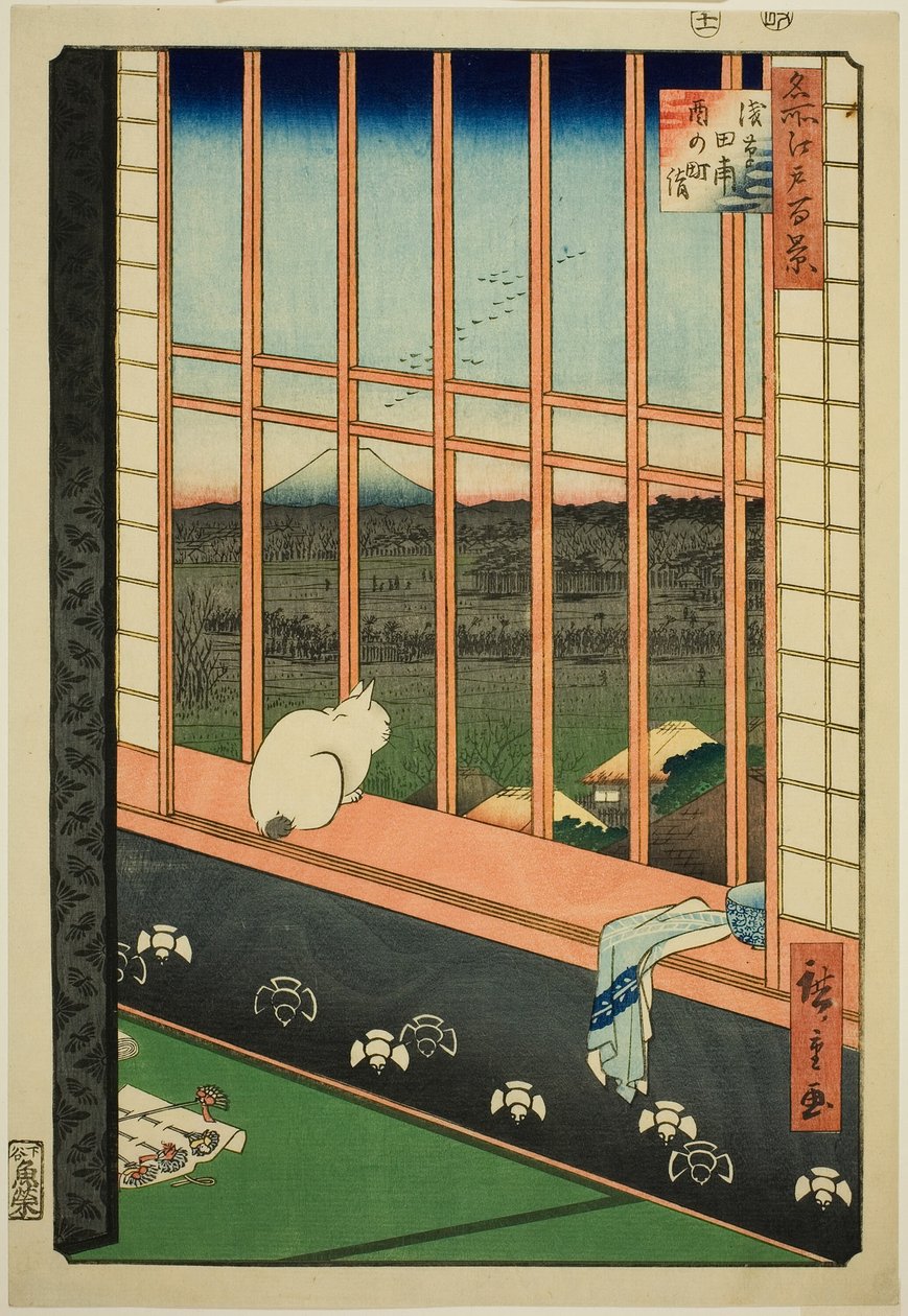 Campos de arroz de Asakusa y festival de Torinomachi, de la serie "Cien vistas famosas de Edo" de Utagawa Hiroshige