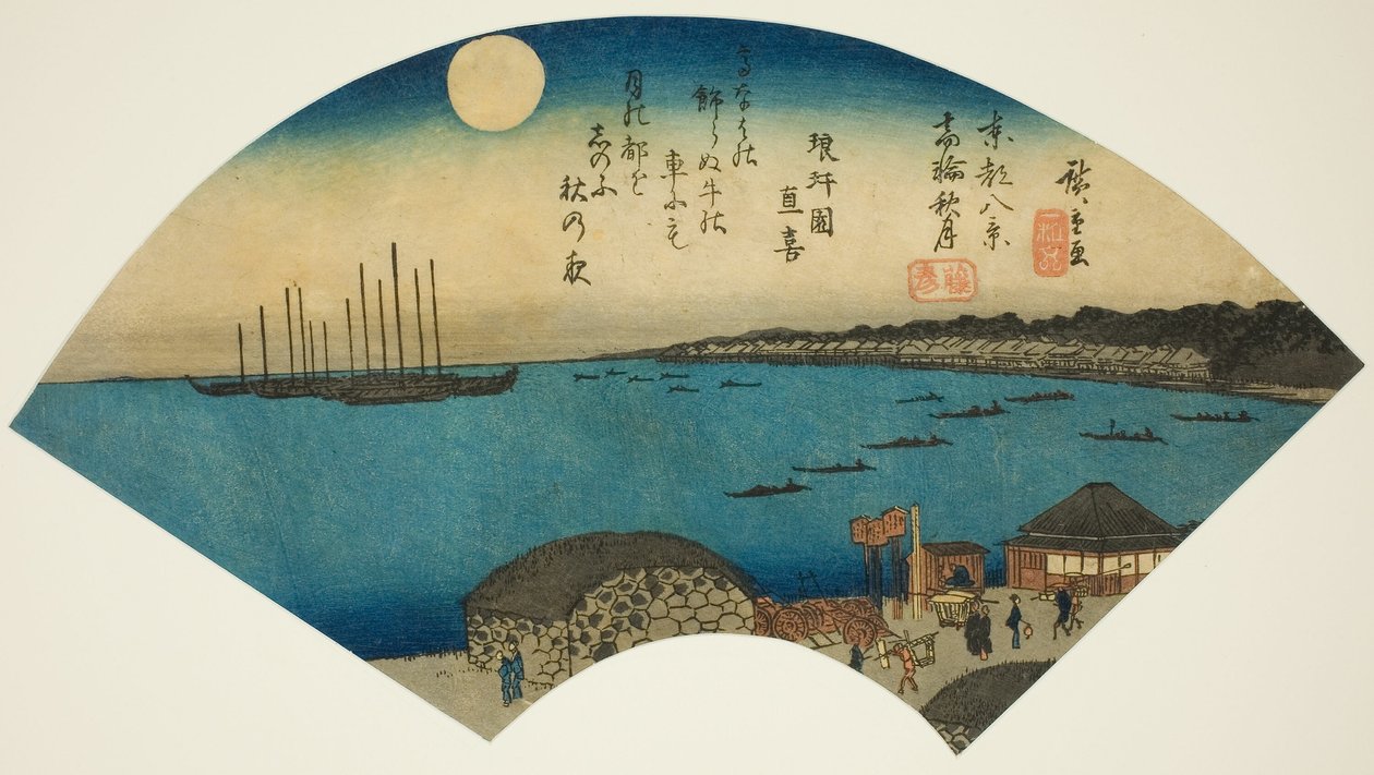 Luna de otoño en Takanawa (Takanawa shugetsu), de la serie "Ocho vistas de la capital oriental (Toto hakkei)" de Utagawa Hiroshige