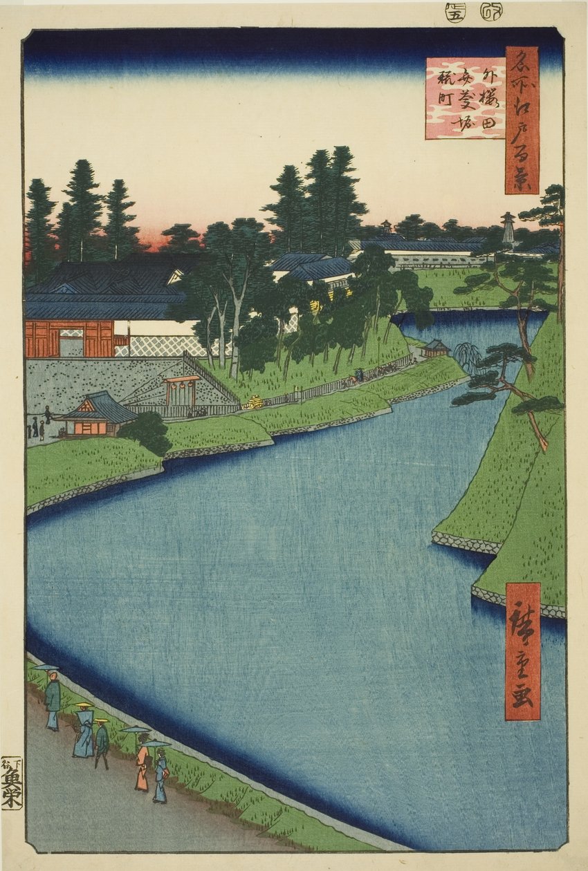 Foso de Benkei desde Soto-Sakurada hasta Kojimachi, de la serie "Cien vistas famosas de Edo" de Utagawa Hiroshige