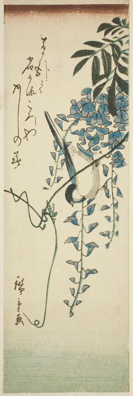 Pájaro y glicinia de Utagawa Hiroshige