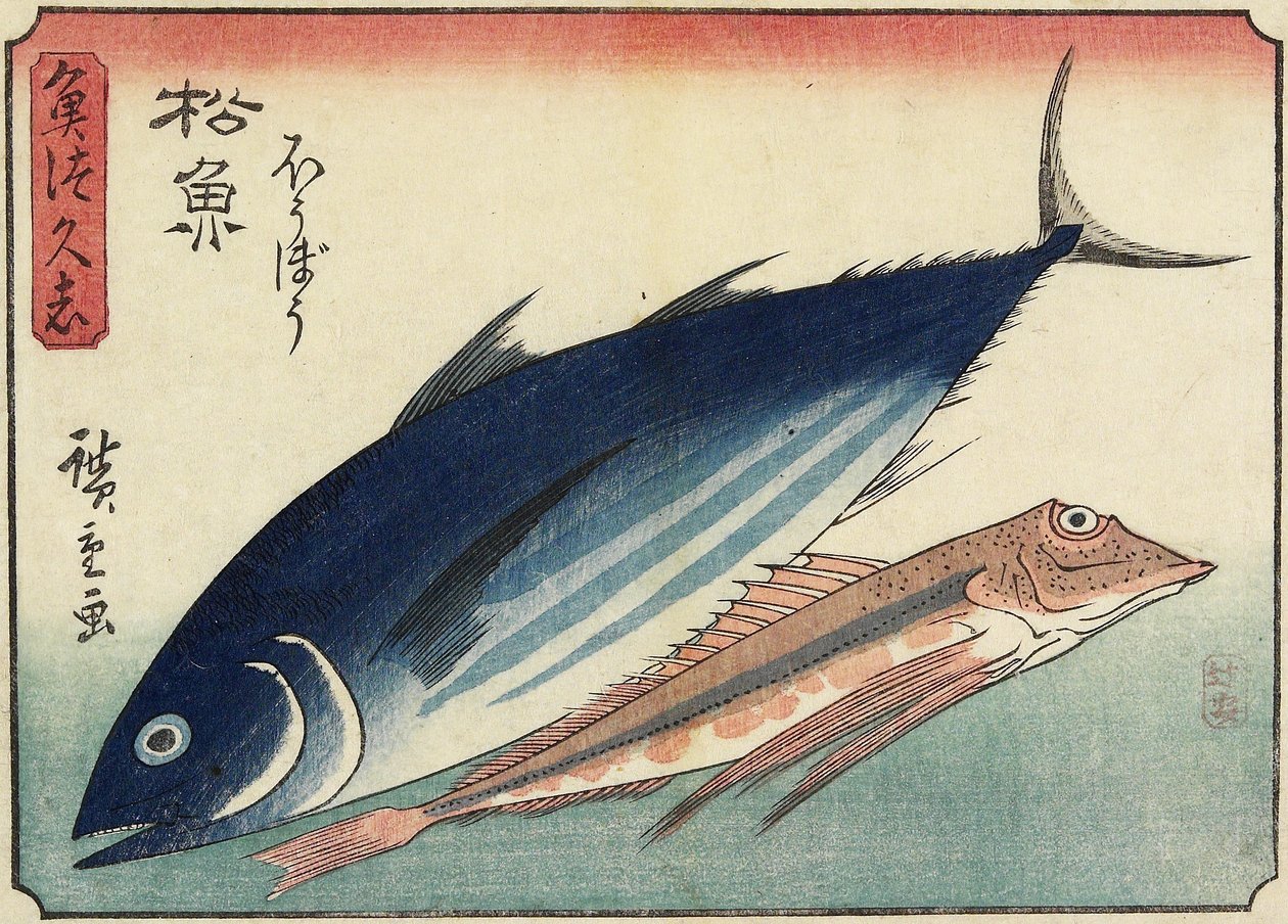 Bonito y Gurnard, 1830-1844 de Utagawa Hiroshige