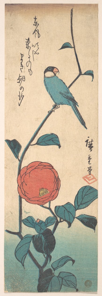 Camelia y pinzón de Utagawa Hiroshige