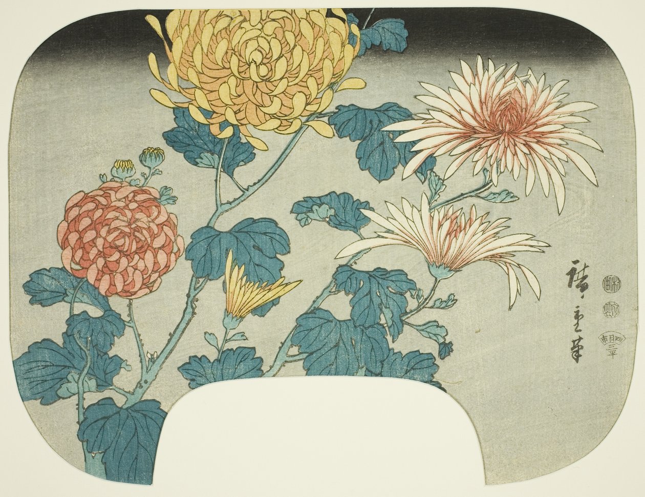 Crisantemos de Utagawa Hiroshige