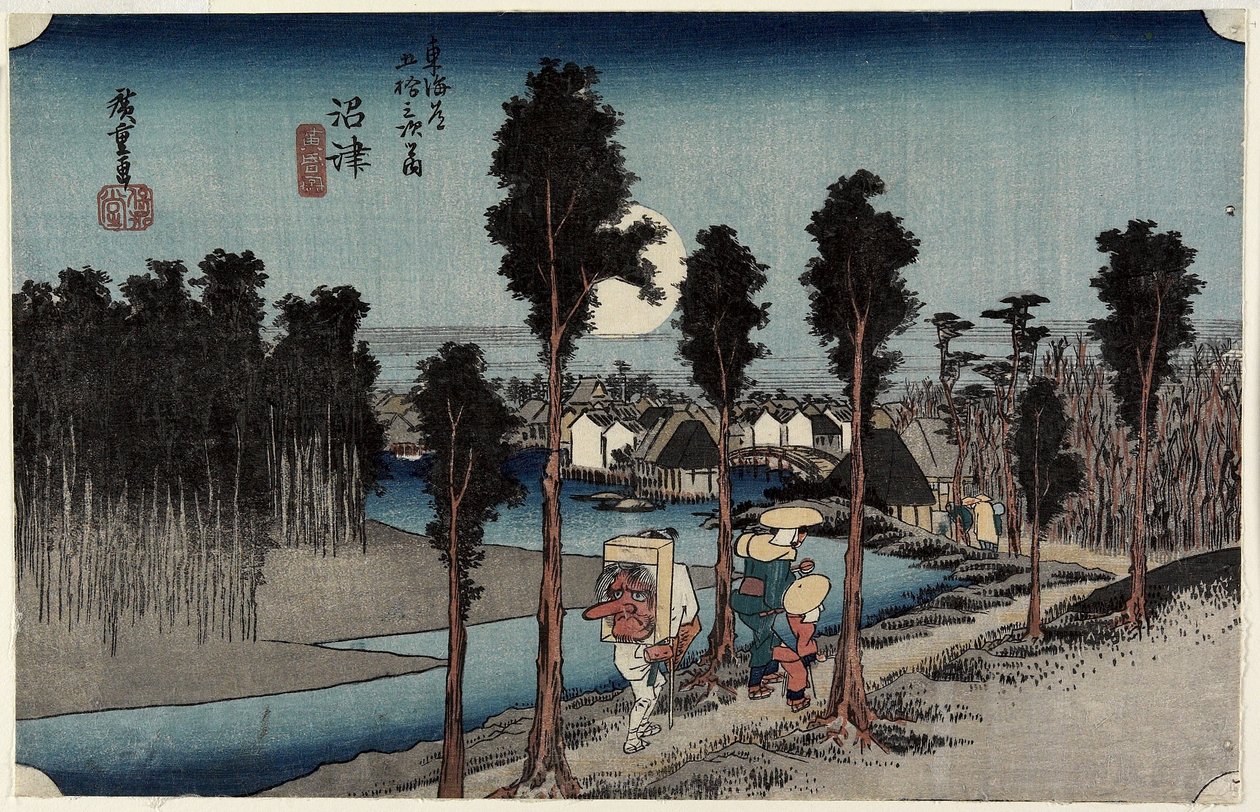 Anochecer en Numazu, c. 1833 de Utagawa Hiroshige