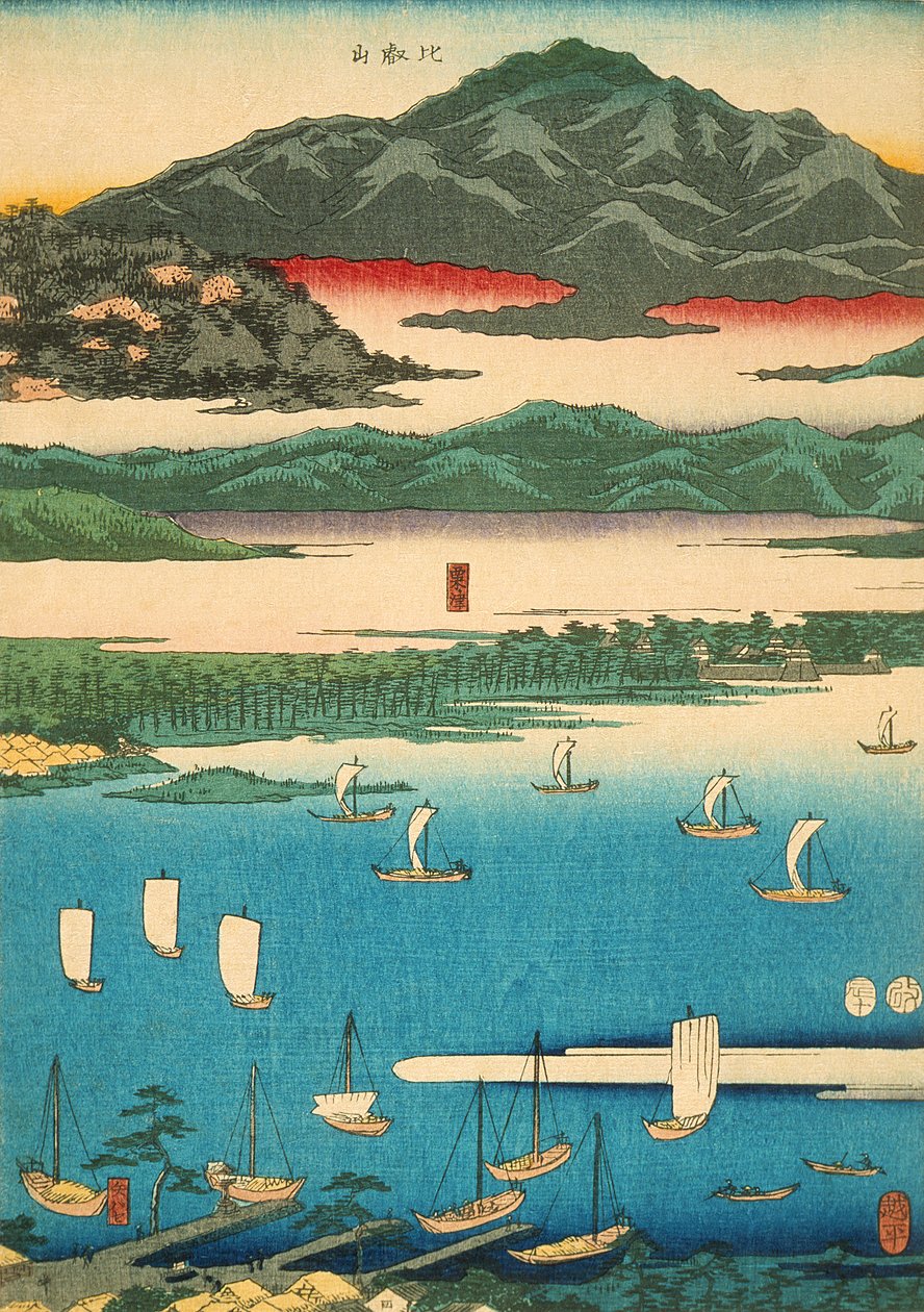 Ocho vistas de Ōmi de Utagawa Hiroshige