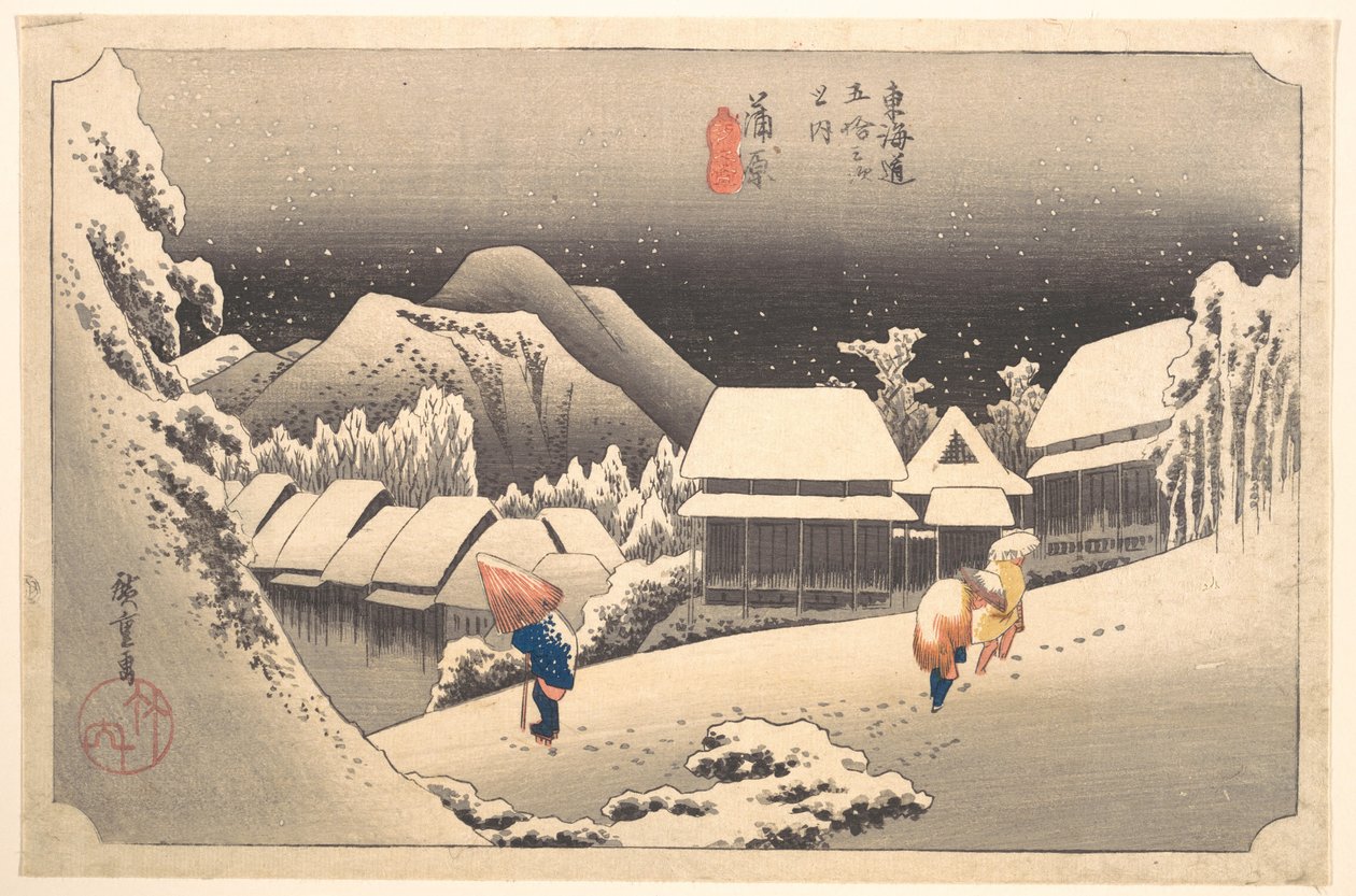 Nieve al atardecer de Utagawa Hiroshige
