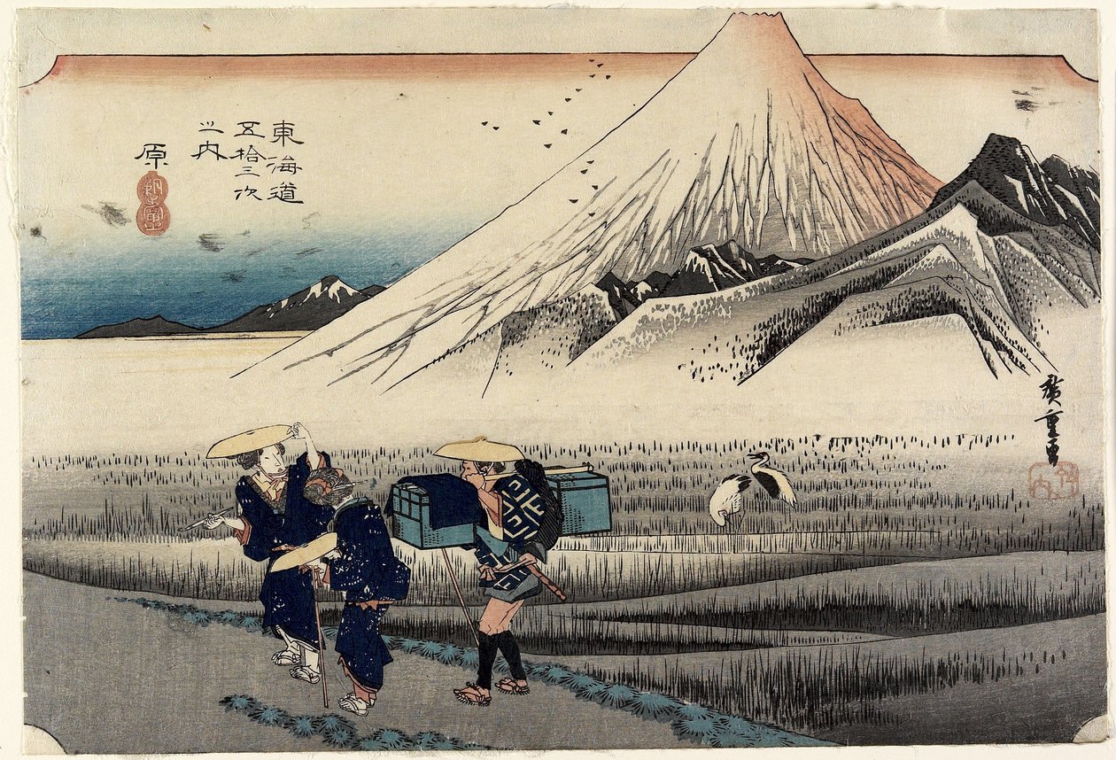 Fuji en la mañana, Hara, c. 1833 de Utagawa Hiroshige