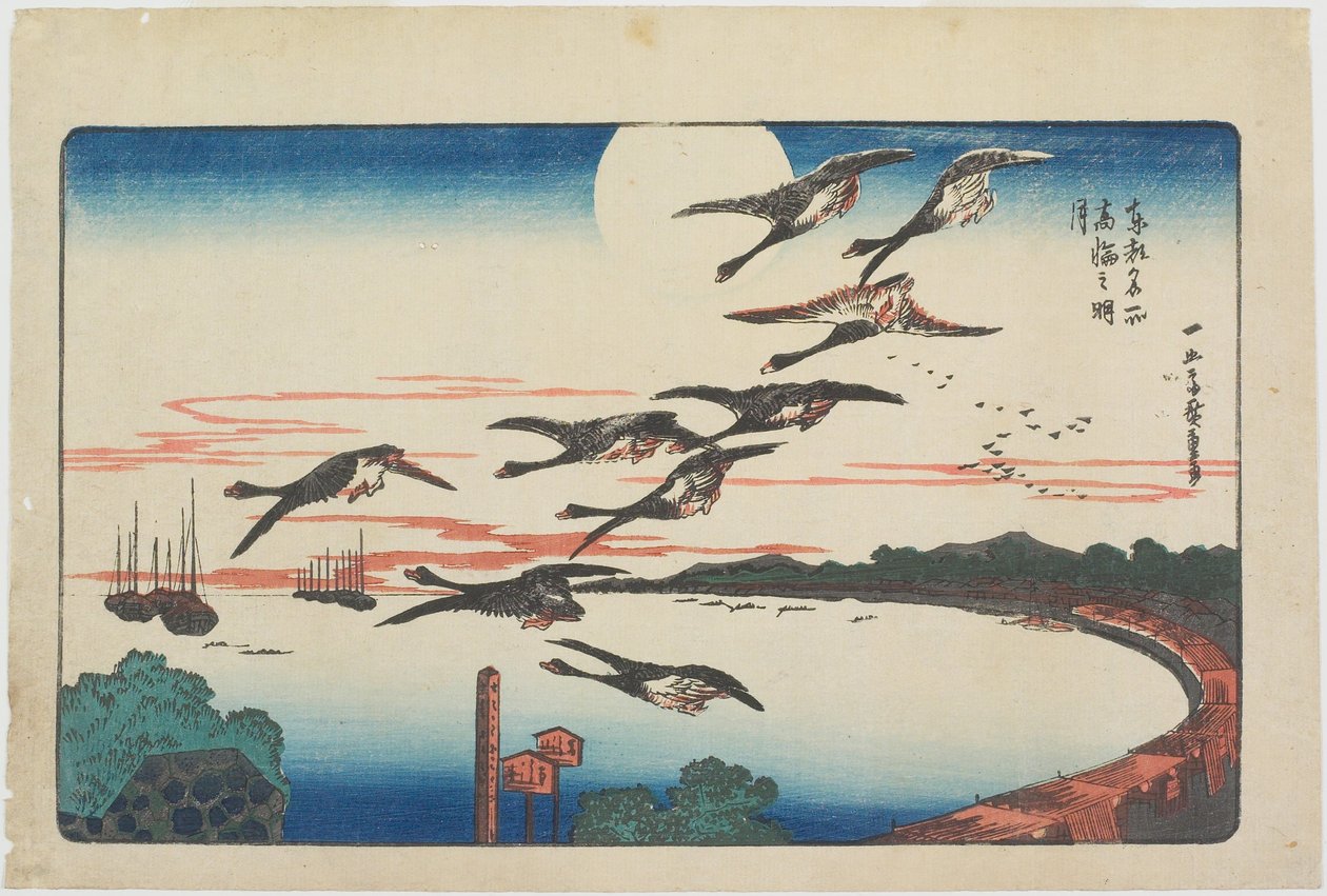 Luna llena sobre Takanawa de Utagawa Hiroshige