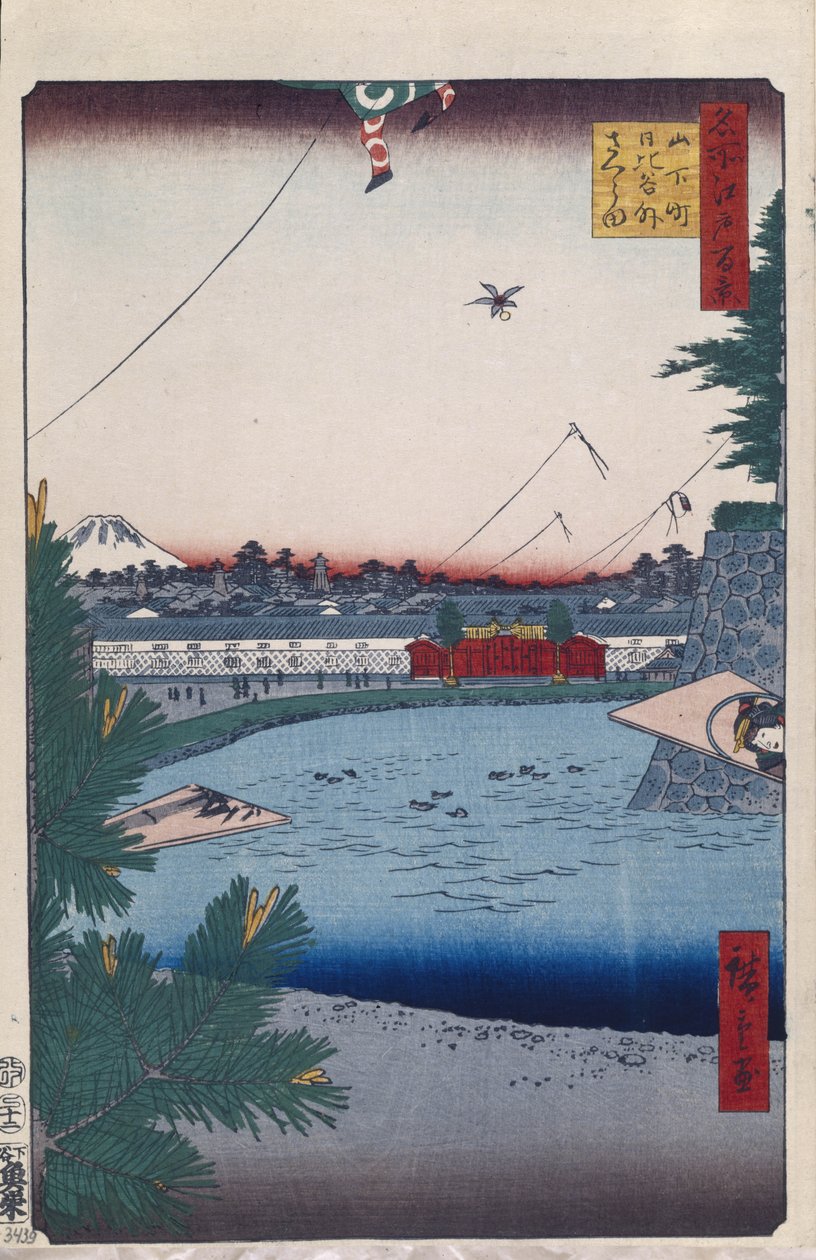 Hibiya y Soto-Sakurada desde Yamashita-cho Cien vistas famosas de Edo, 1856-1858 de Utagawa Hiroshige