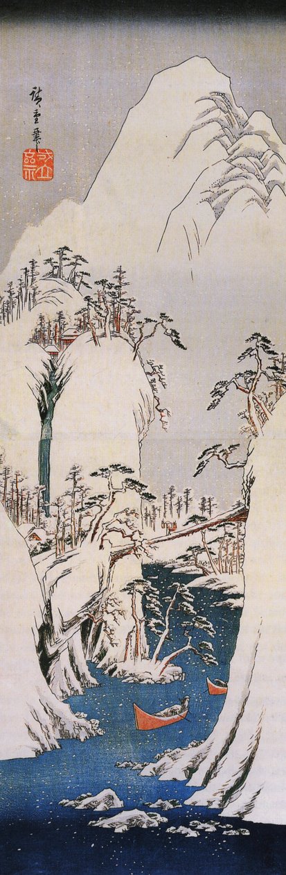 Hiroshige, Un desfiladero nevado de Utagawa Hiroshige