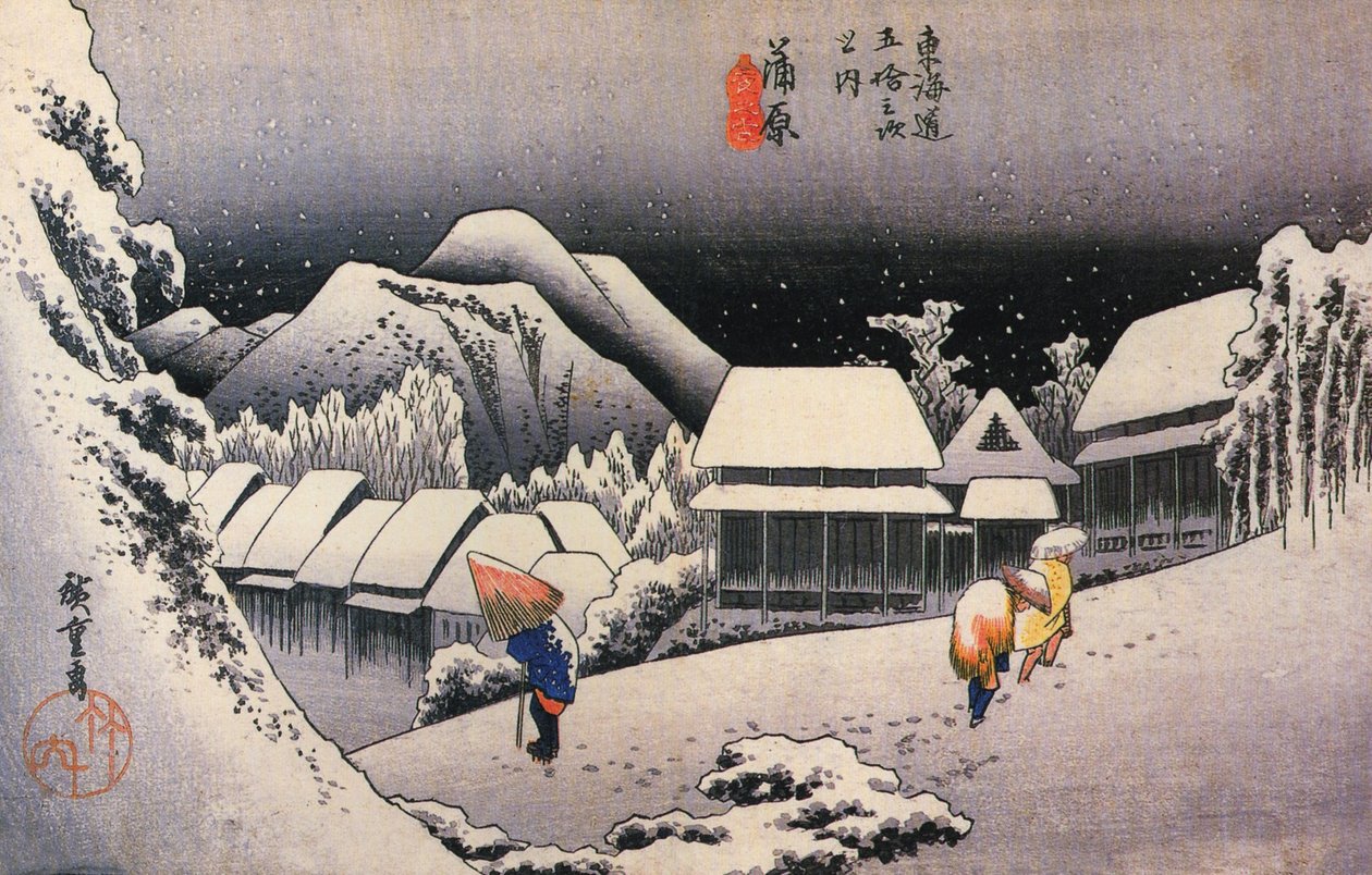 Hiroshige, Un pueblo en la nieve de Utagawa Hiroshige