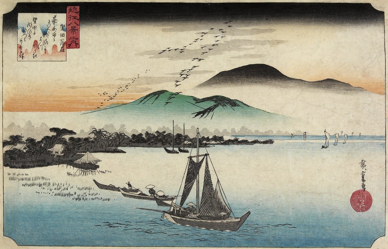 Gansos regresando a Katada, c. 1834 de Utagawa Hiroshige
