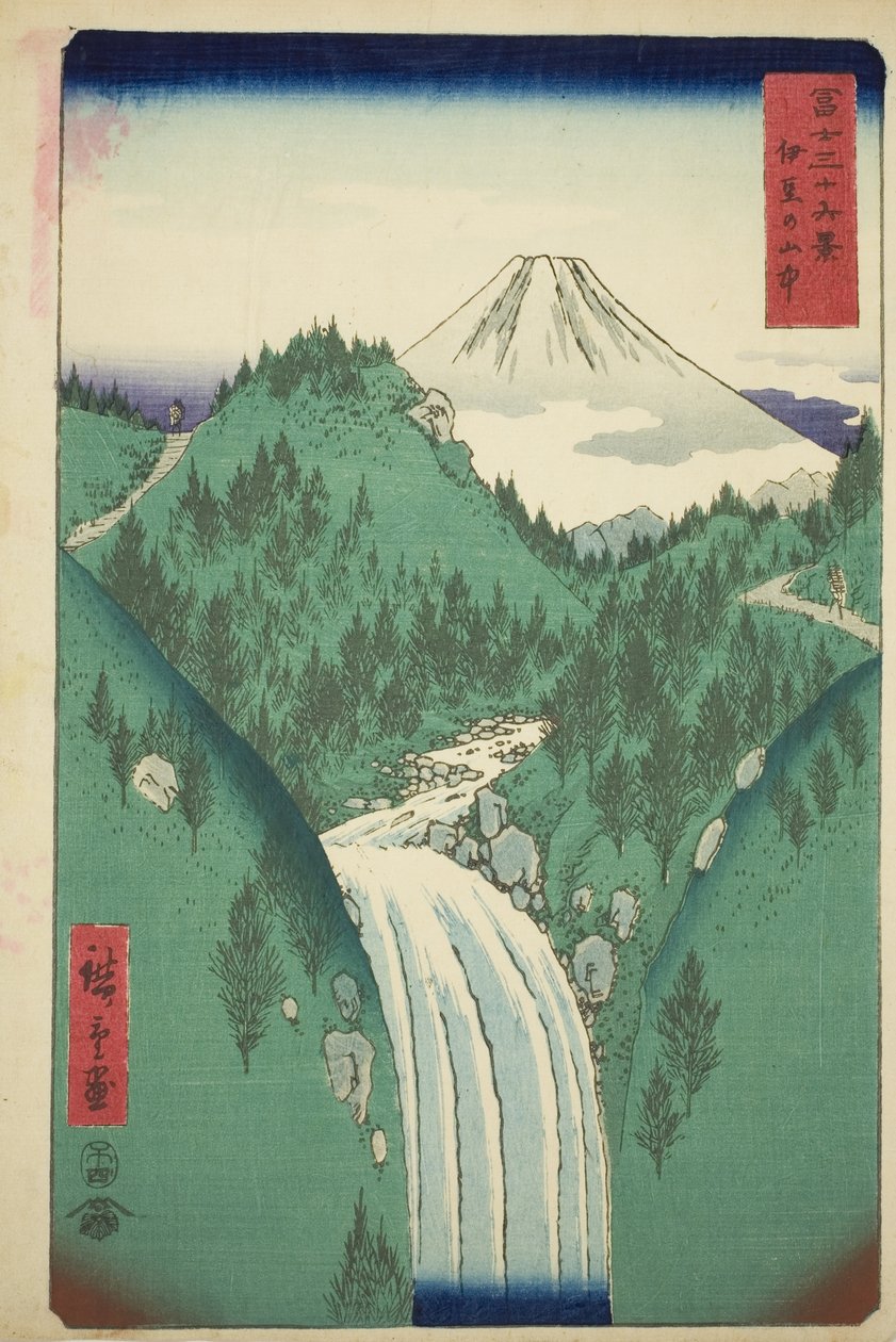 En las montañas de la provincia de Izu, de la serie "Treinta y seis vistas del monte Fuji" de Utagawa Hiroshige