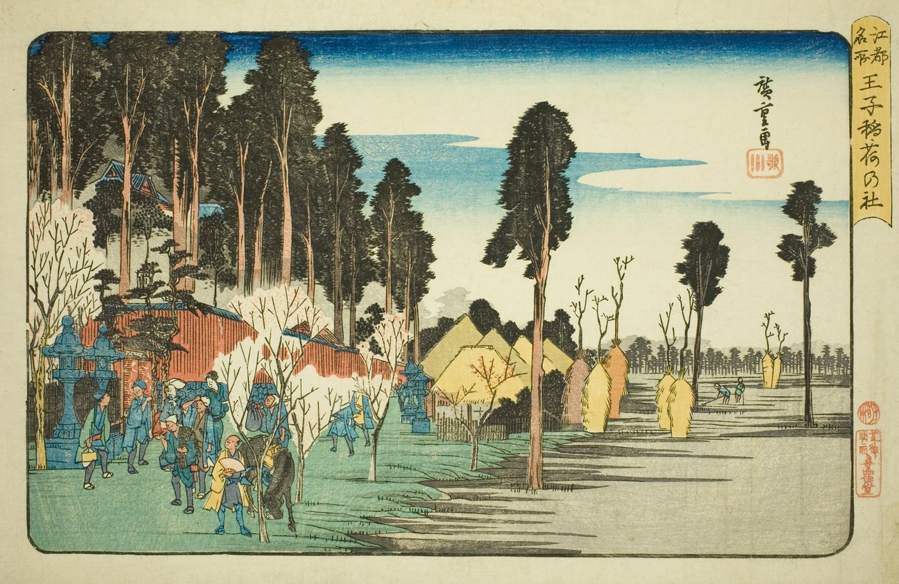 Santuario Inari en Oji, de la serie "Lugares Famosos en Edo" de Utagawa Hiroshige