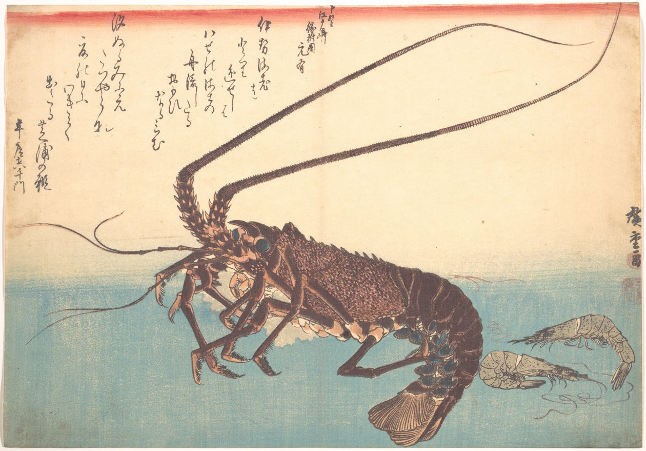 Ise-ebi y Shiba-ebi, de la serie Uozukushi (Todas las variedades de peces) de Utagawa Hiroshige