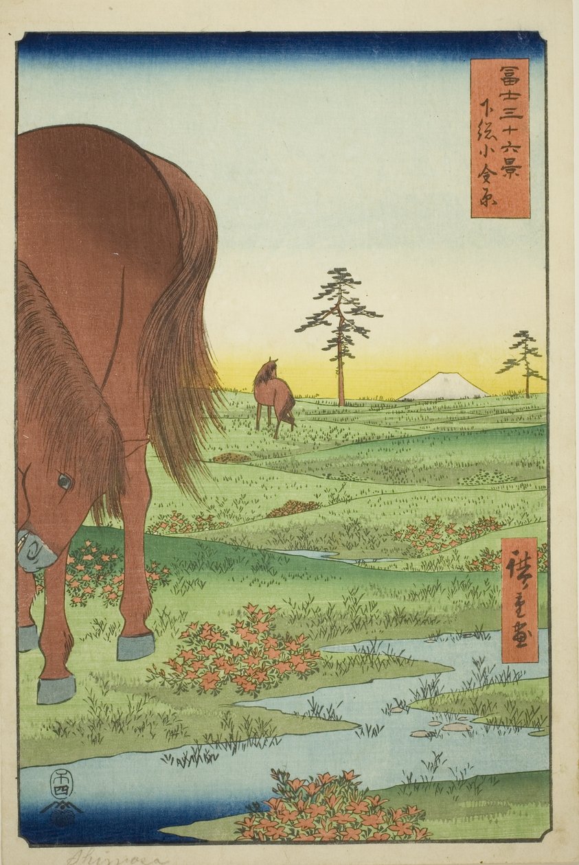 Llanura de Kogane en la Provincia de Shimosa, de la serie "Treinta y Seis Vistas del Monte Fuji" de Utagawa Hiroshige