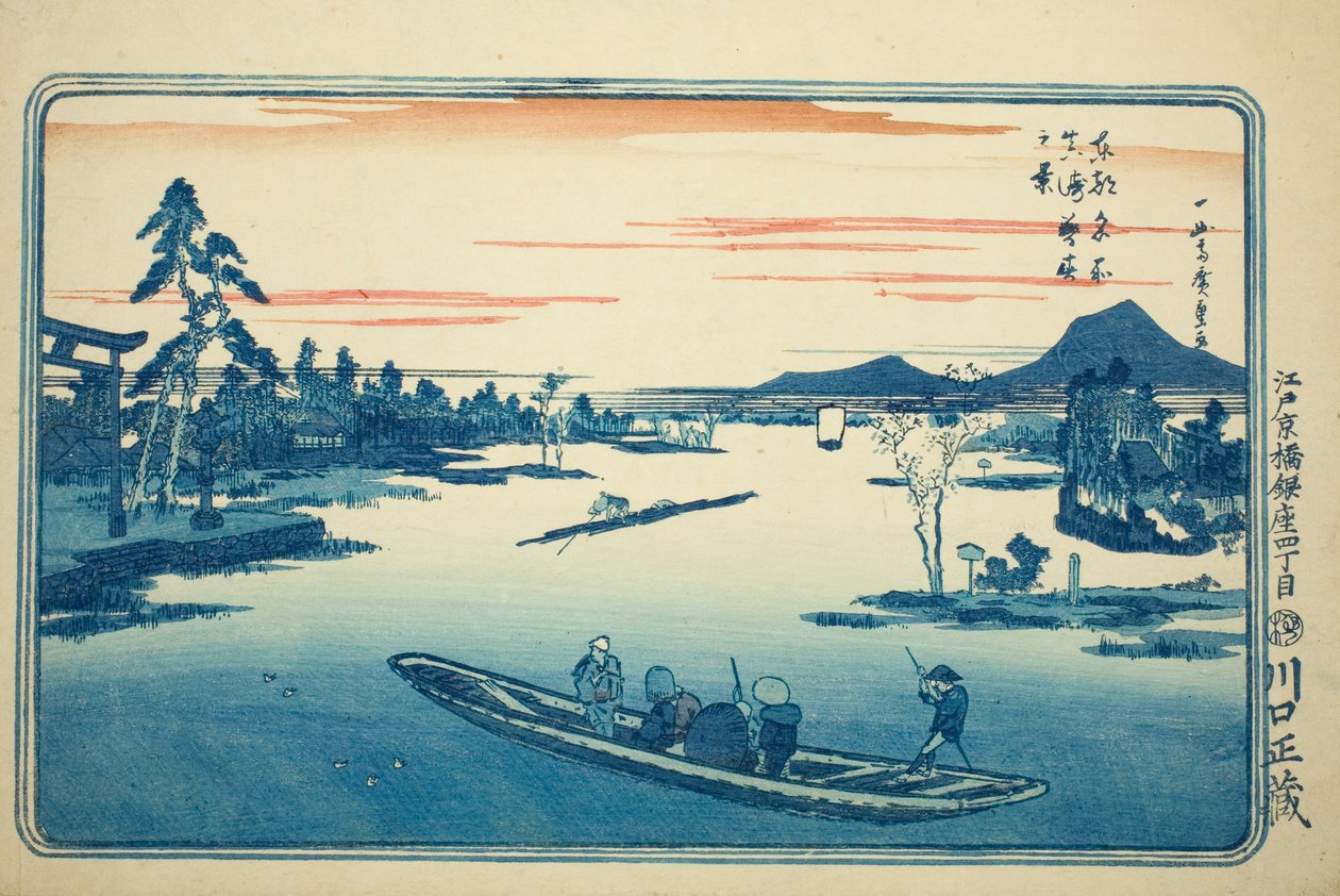 Finales de Primavera en Massaki, de la serie "Vistas Famosas de la Capital del Este" de Utagawa Hiroshige