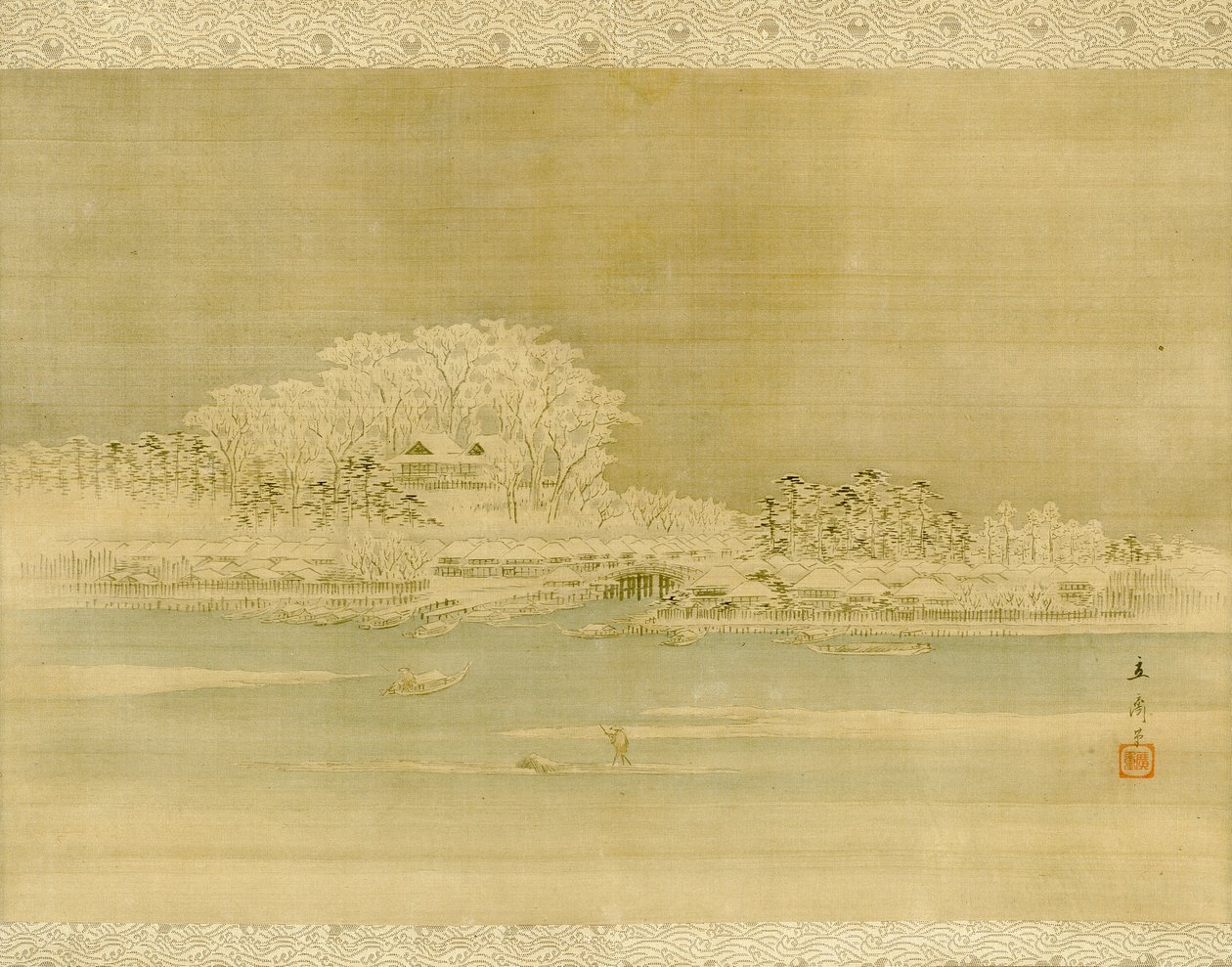 Matsuchiyama en el río Sumida de Utagawa Hiroshige