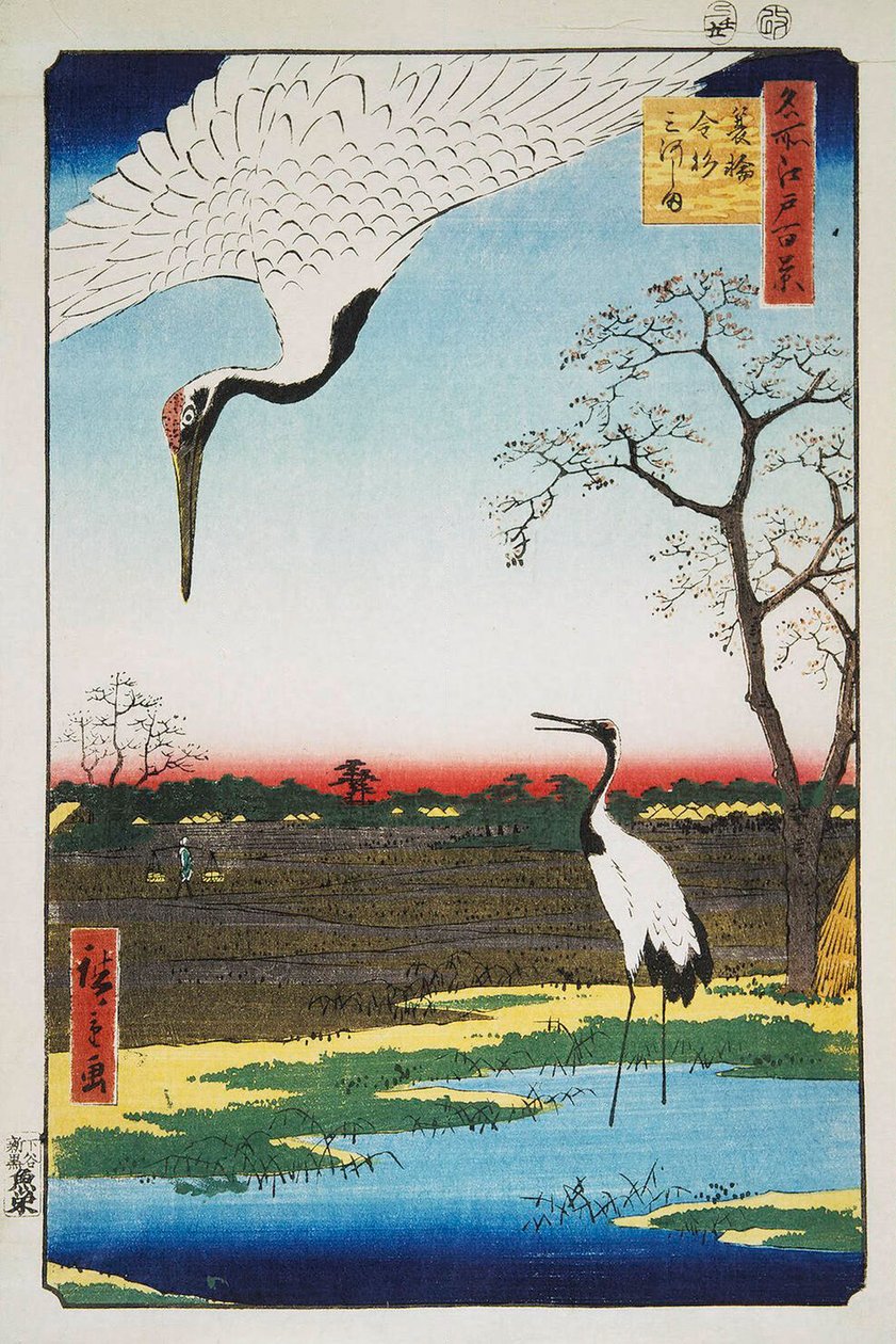 Isla Mikawa, Kanasugi y Minowa Cien vistas famosas de Edo, 1856-1858 de Utagawa Hiroshige