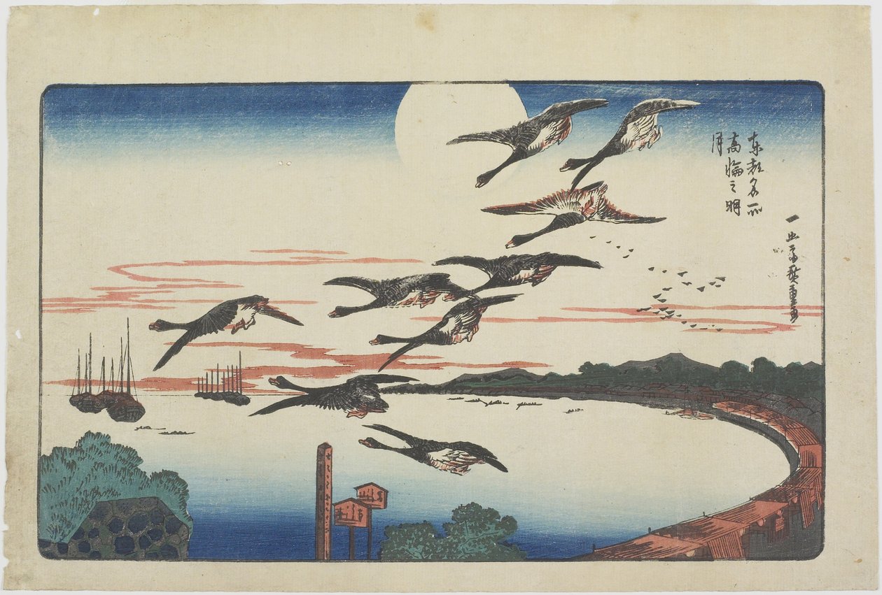 Luz de Luna en Takanawa, c. 1831 de Utagawa Hiroshige