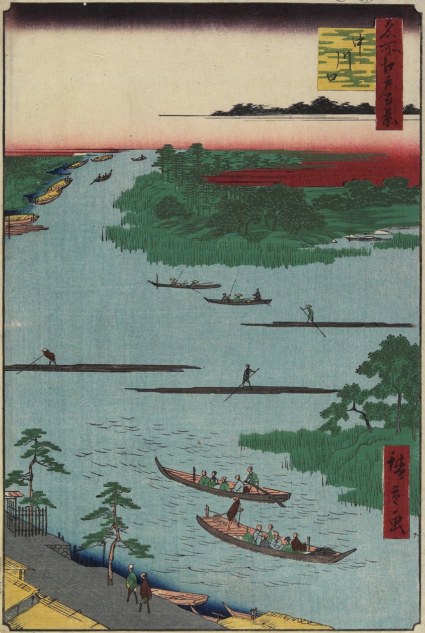 Desembocadura del río Nakagawa, marzo de 1857 de Utagawa Hiroshige