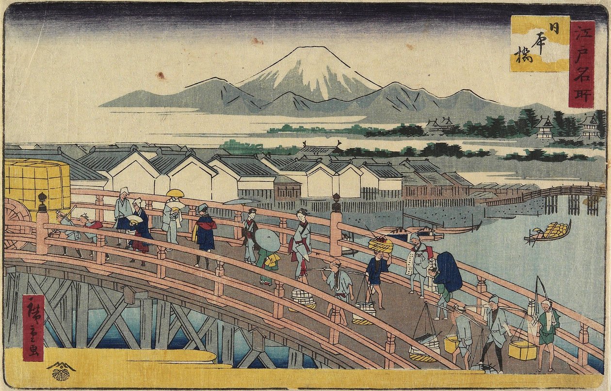 Puente Nihonbashi, 1830-1858 de Utagawa Hiroshige