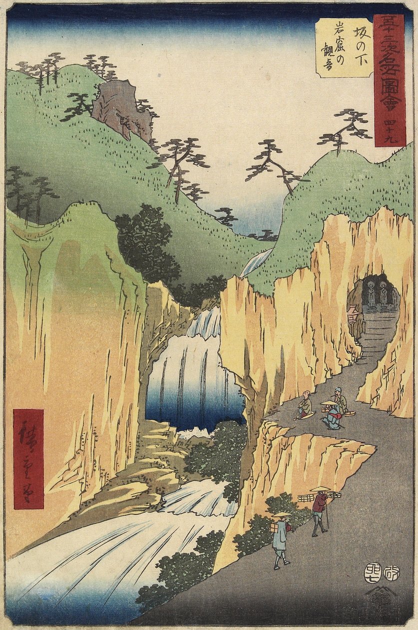 No.49 Kannon en la Cueva, Sakanoshita, julio 1855 de Utagawa Hiroshige