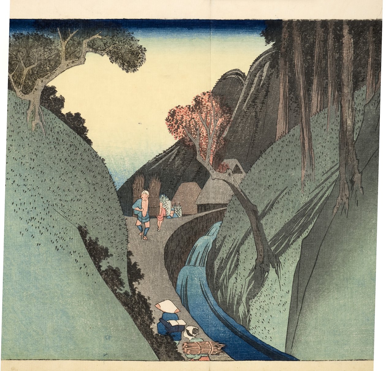 Okabe: Montaña Utsu, c.1832-33 de Utagawa Hiroshige