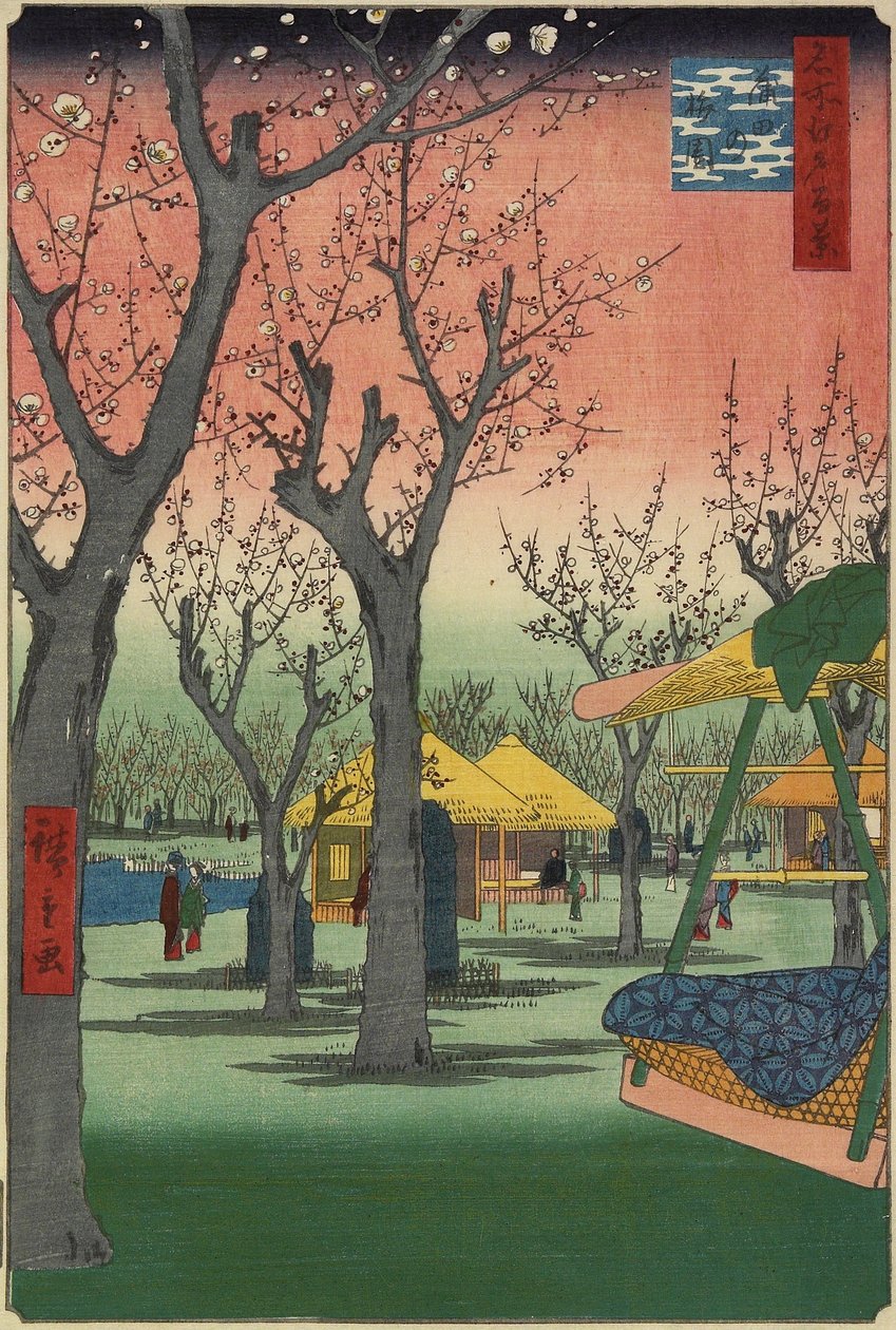 Jardín de Ciruelos en Kamata, febrero 1857 de Utagawa Hiroshige