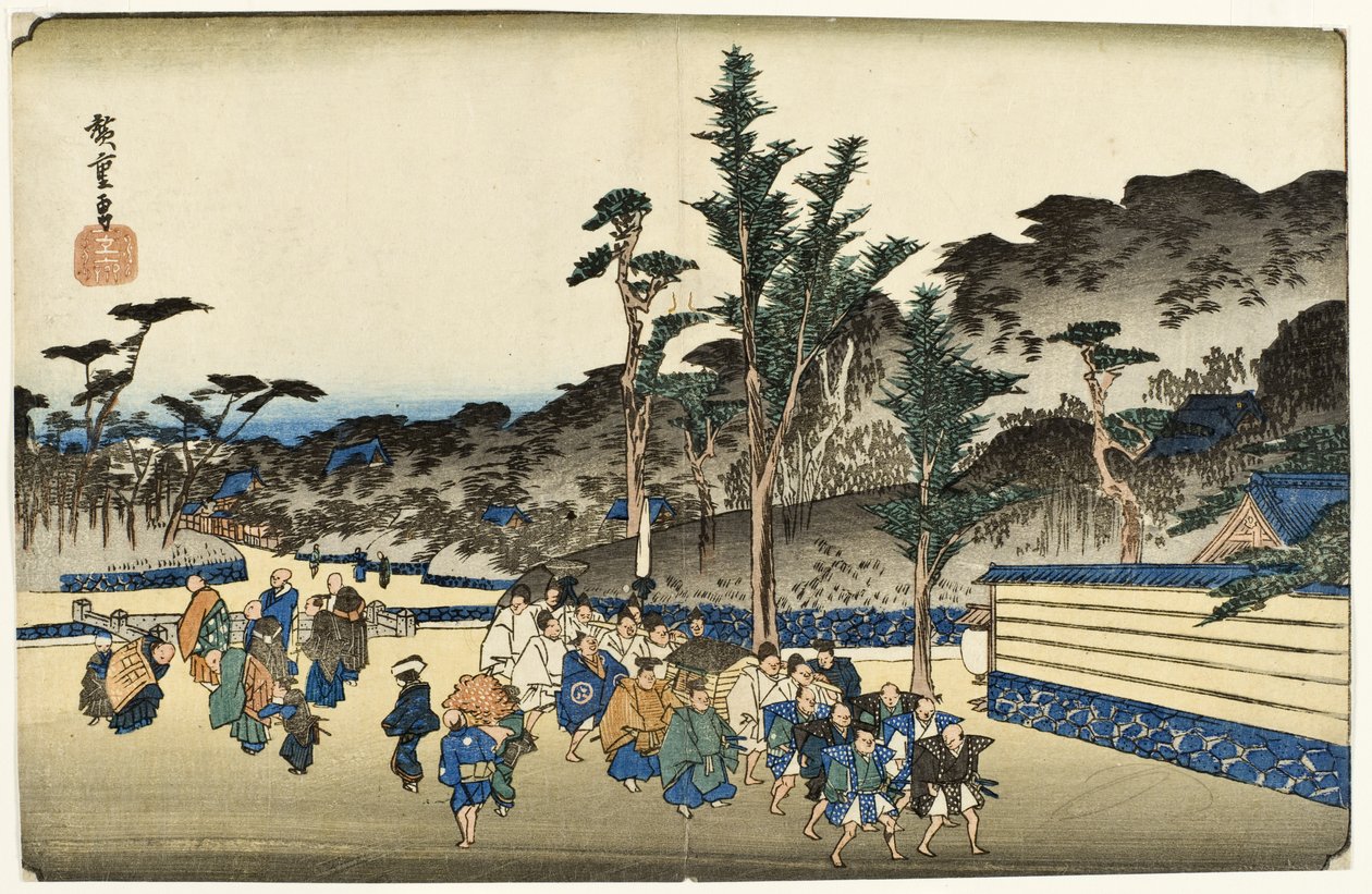 Barrio de Zōjōji, en Shiba de Utagawa Hiroshige