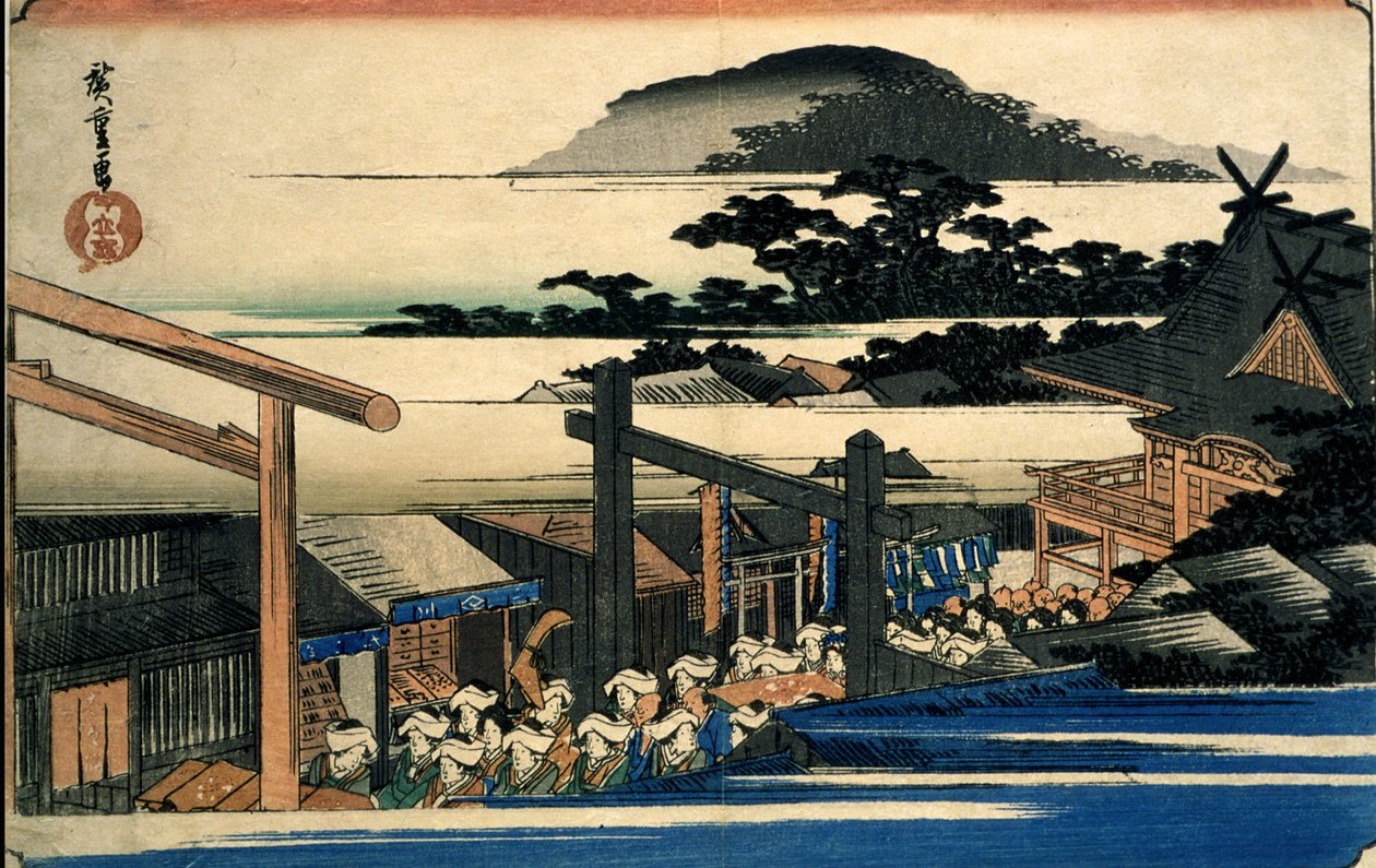 Recinto del santuario Shiba Shinmei (Shiba Shinmei keidai) de Utagawa Hiroshige