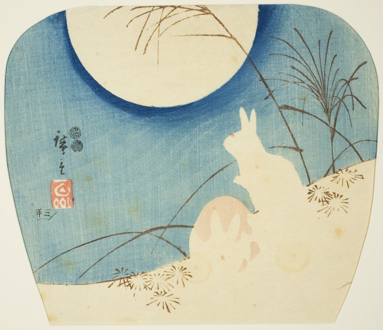Conejos a la luz de la luna de Utagawa Hiroshige