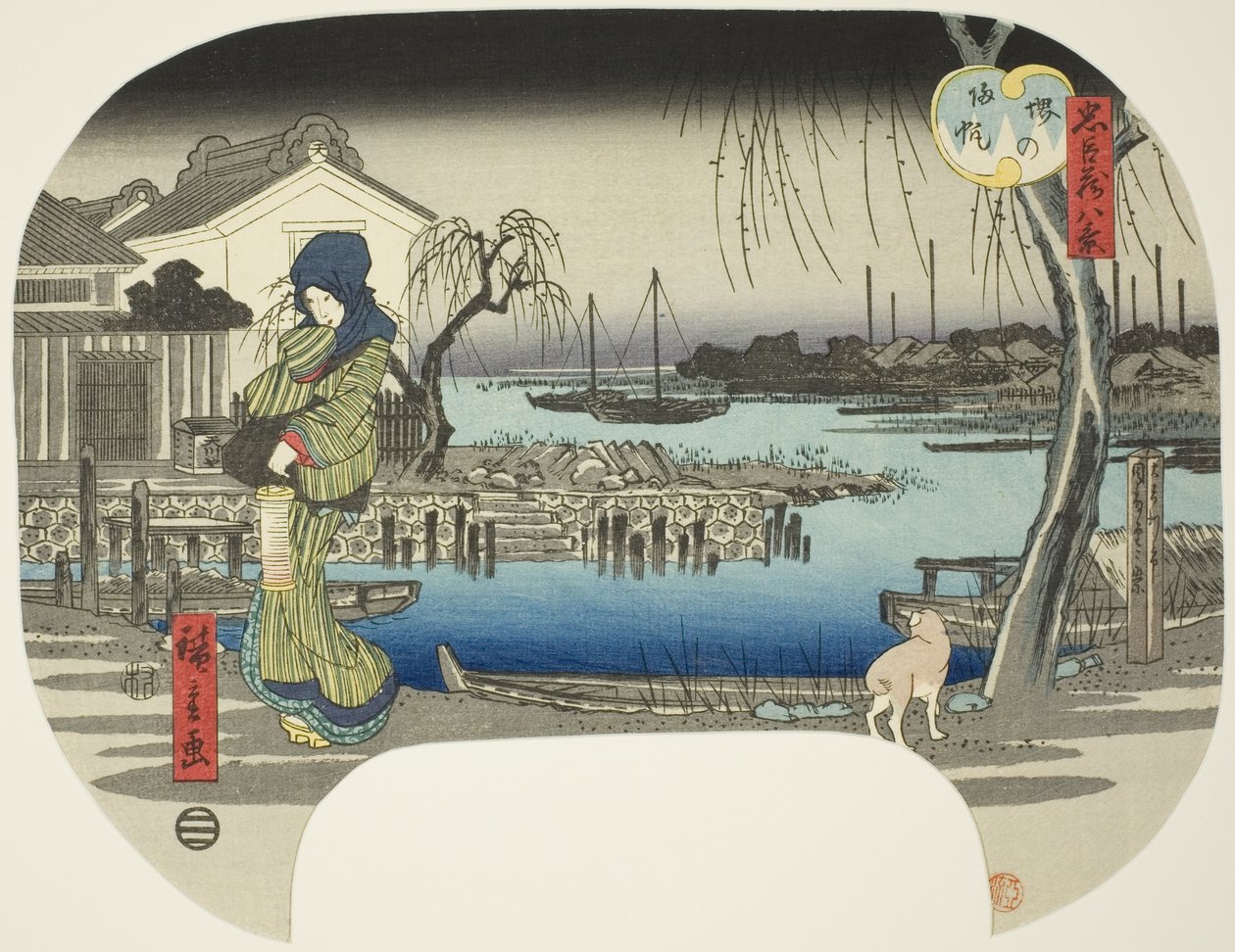 Velas de regreso en Sakai (Sakai no kihan), de la serie "Ocho vistas del tesoro de los retenedores leales (Chushingura hakkei)" de Utagawa Hiroshige
