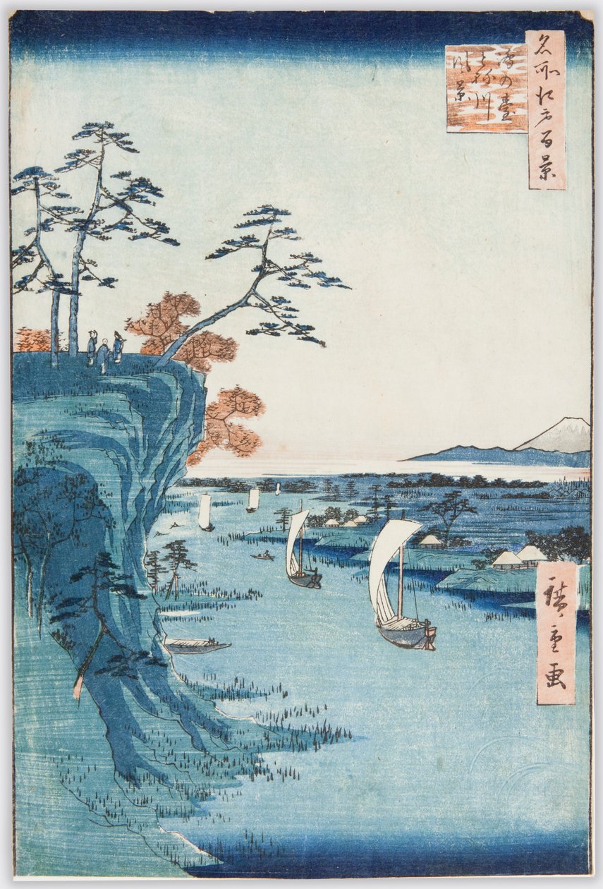 El río Tone en Konodai, lámina 95 de la serie: Cien vistas célebres de Edo de Utagawa Hiroshige