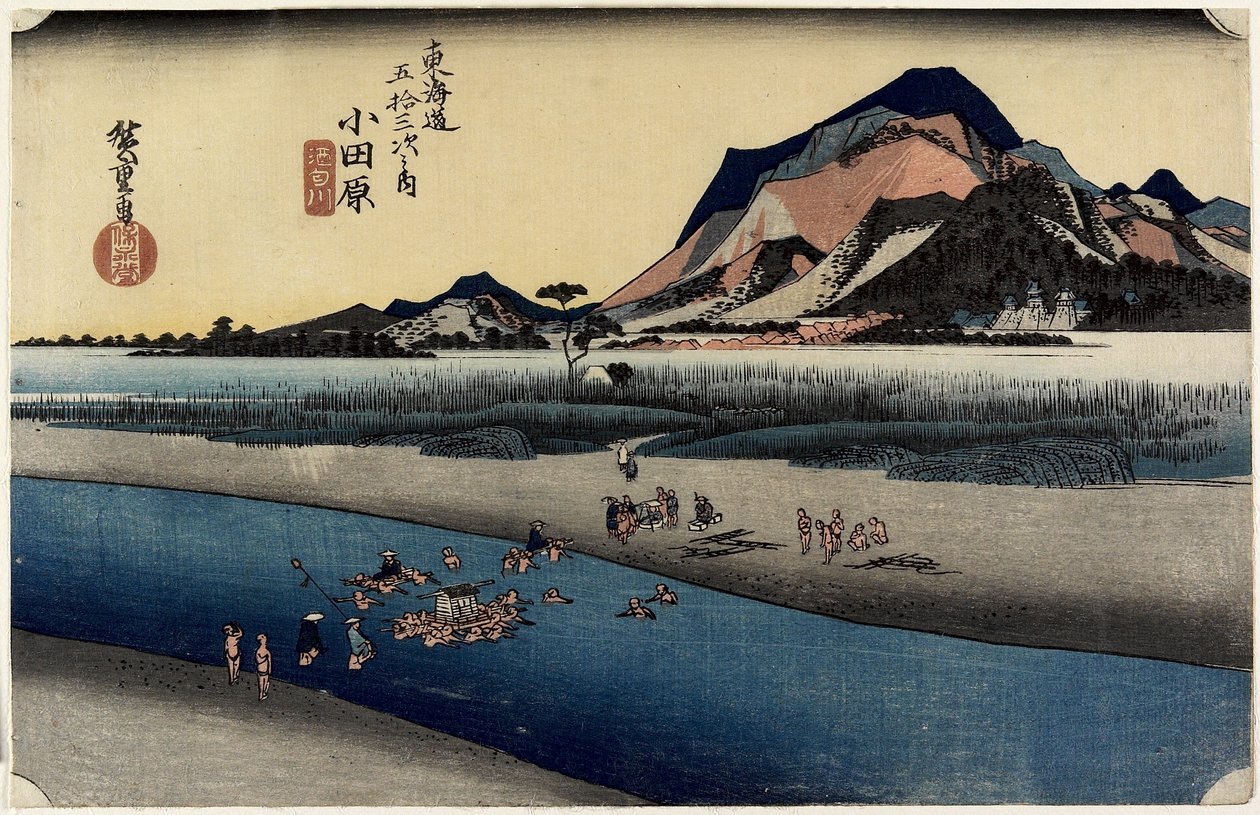Río Sakawa, Odawara, c. 1833 de Utagawa Hiroshige