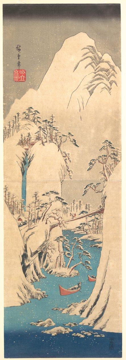 Garganta nevada de Utagawa Hiroshige