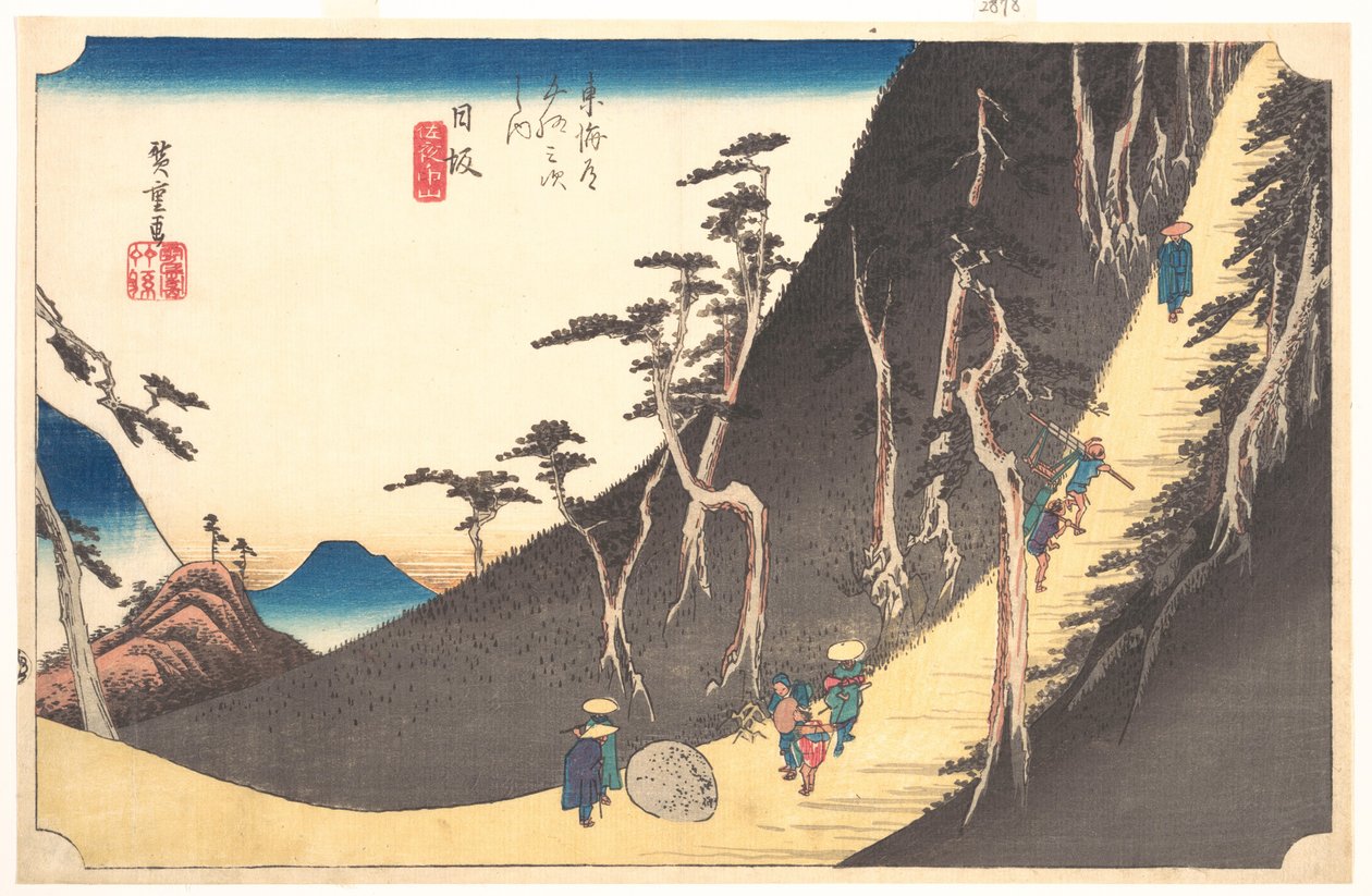 Estación veintiséis: Nissaka, Sayo no Nakayama, de las Cincuenta y tres estaciones del Tōkaidō de Utagawa Hiroshige