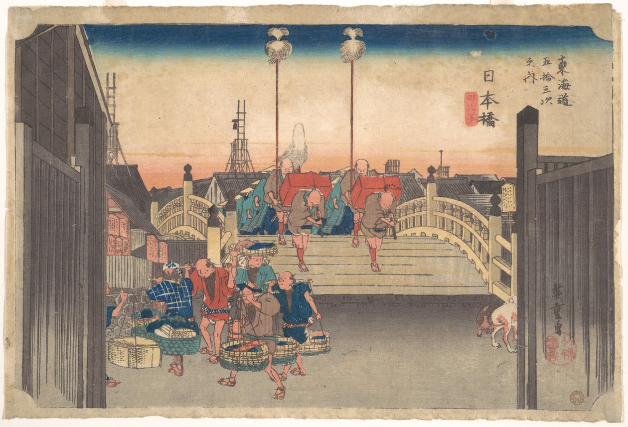 Primera parada: Vista matutina de Nihonbashi de Utagawa Hiroshige