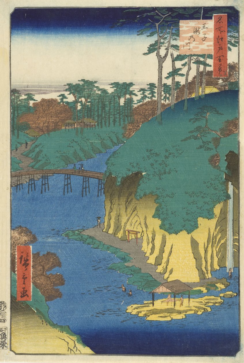Takinogawa, Ōji de Utagawa Hiroshige