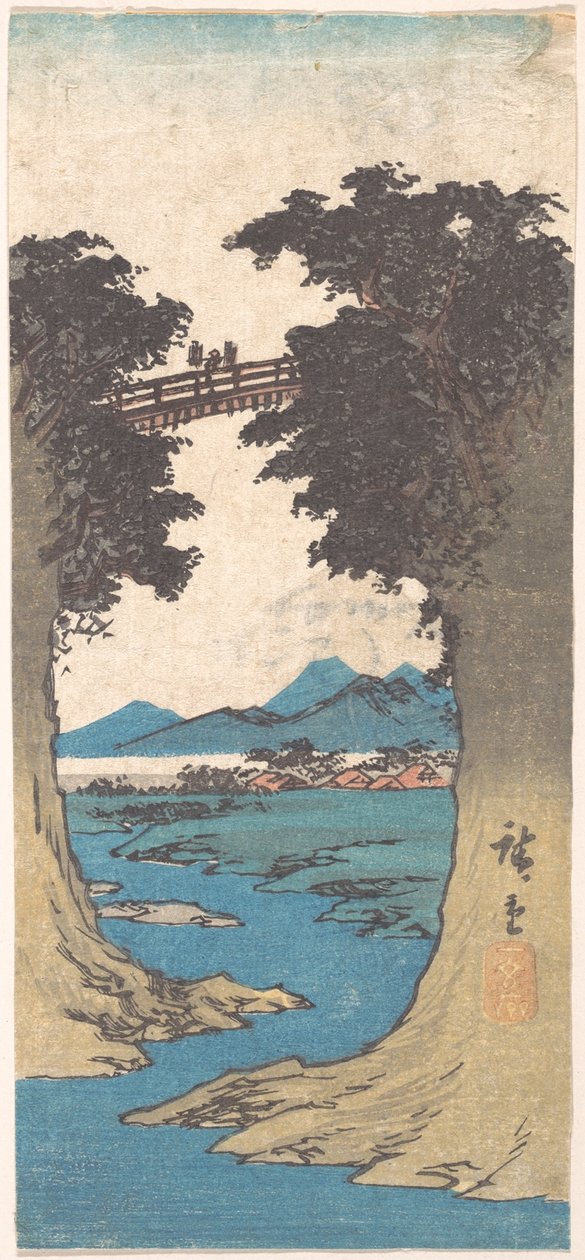El puente de los monos de Utagawa Hiroshige