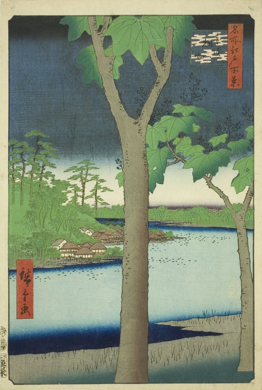 El bosque de Paulownia en Akasaka, de la serie "Cien vistas famosas de Edo" de Utagawa Hiroshige