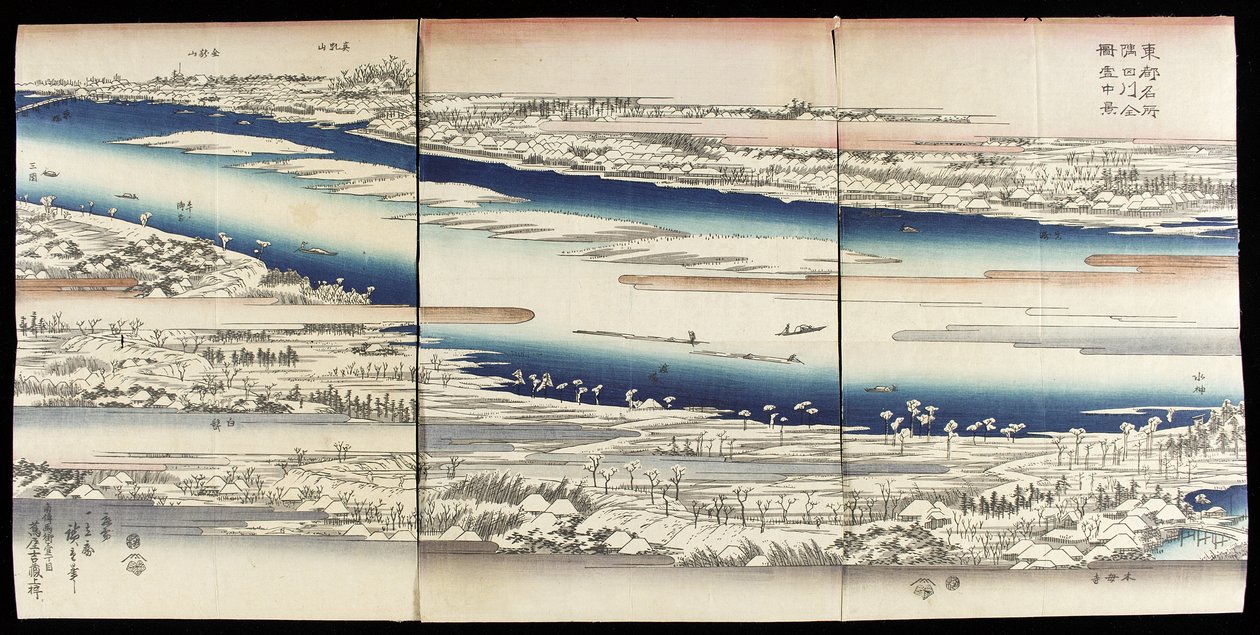 El río Sumida en la nieve de Utagawa Hiroshige