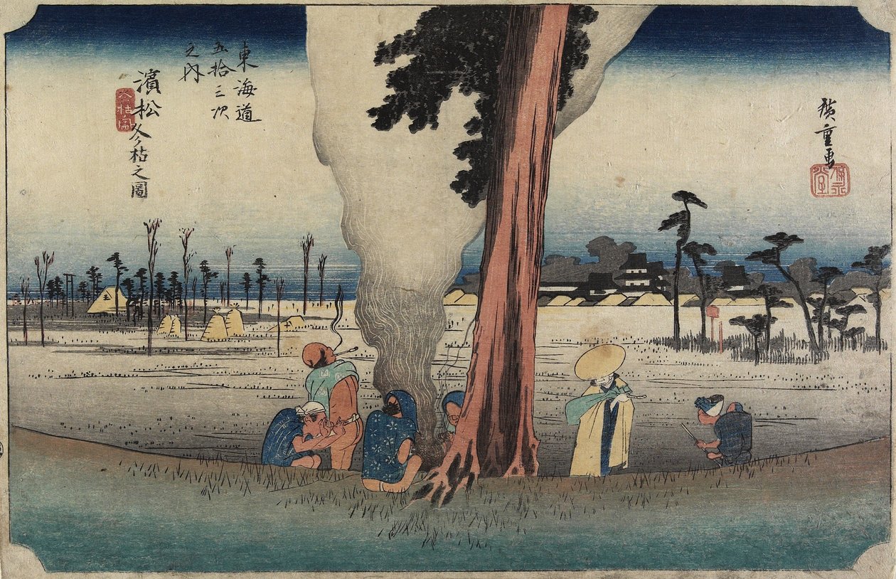 Escena Invernal, Hamamatsu, c. 1833 de Utagawa Hiroshige