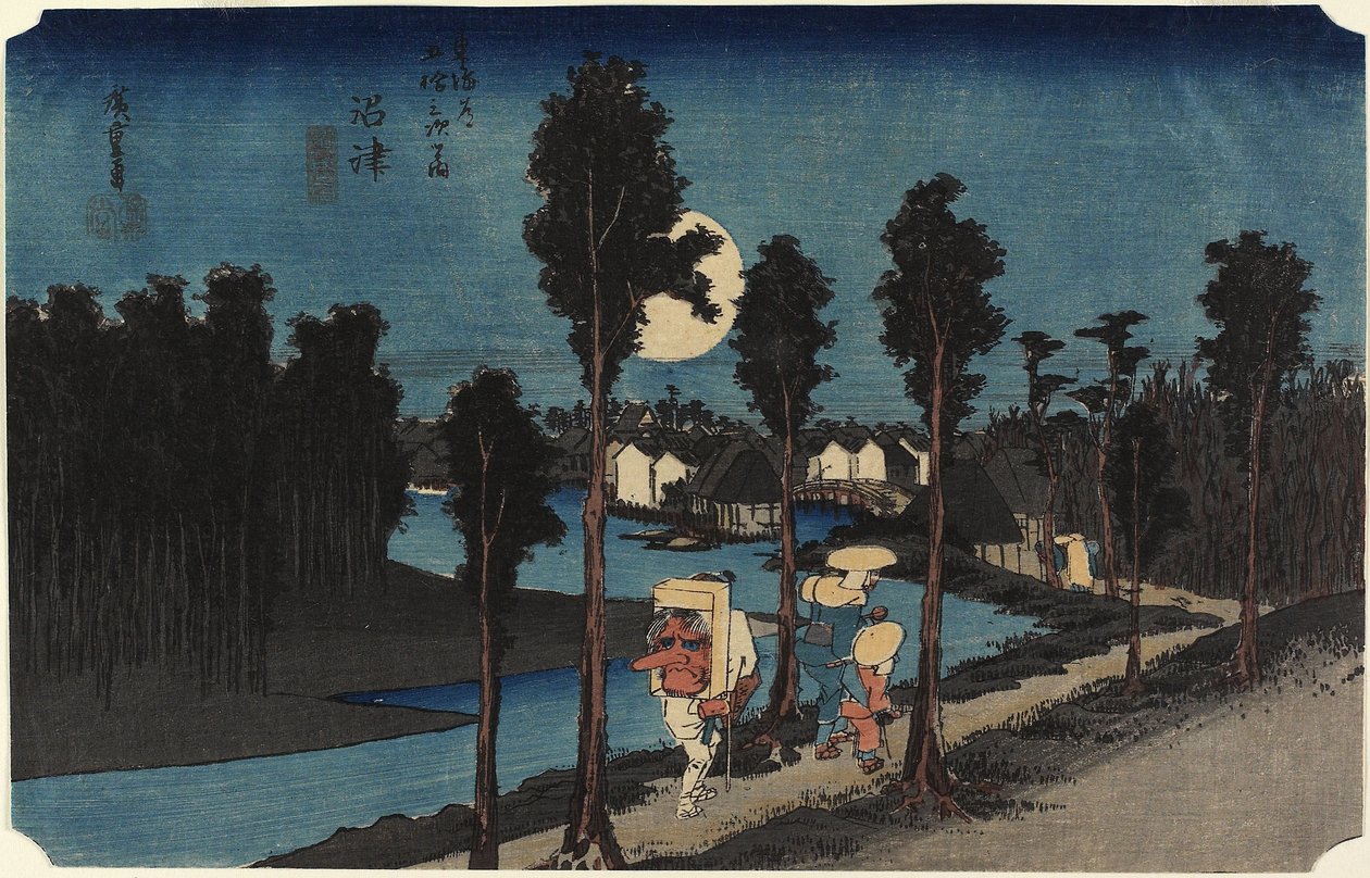 Escena de invierno, Mamamatsu, c. 1833 de Utagawa Hiroshige