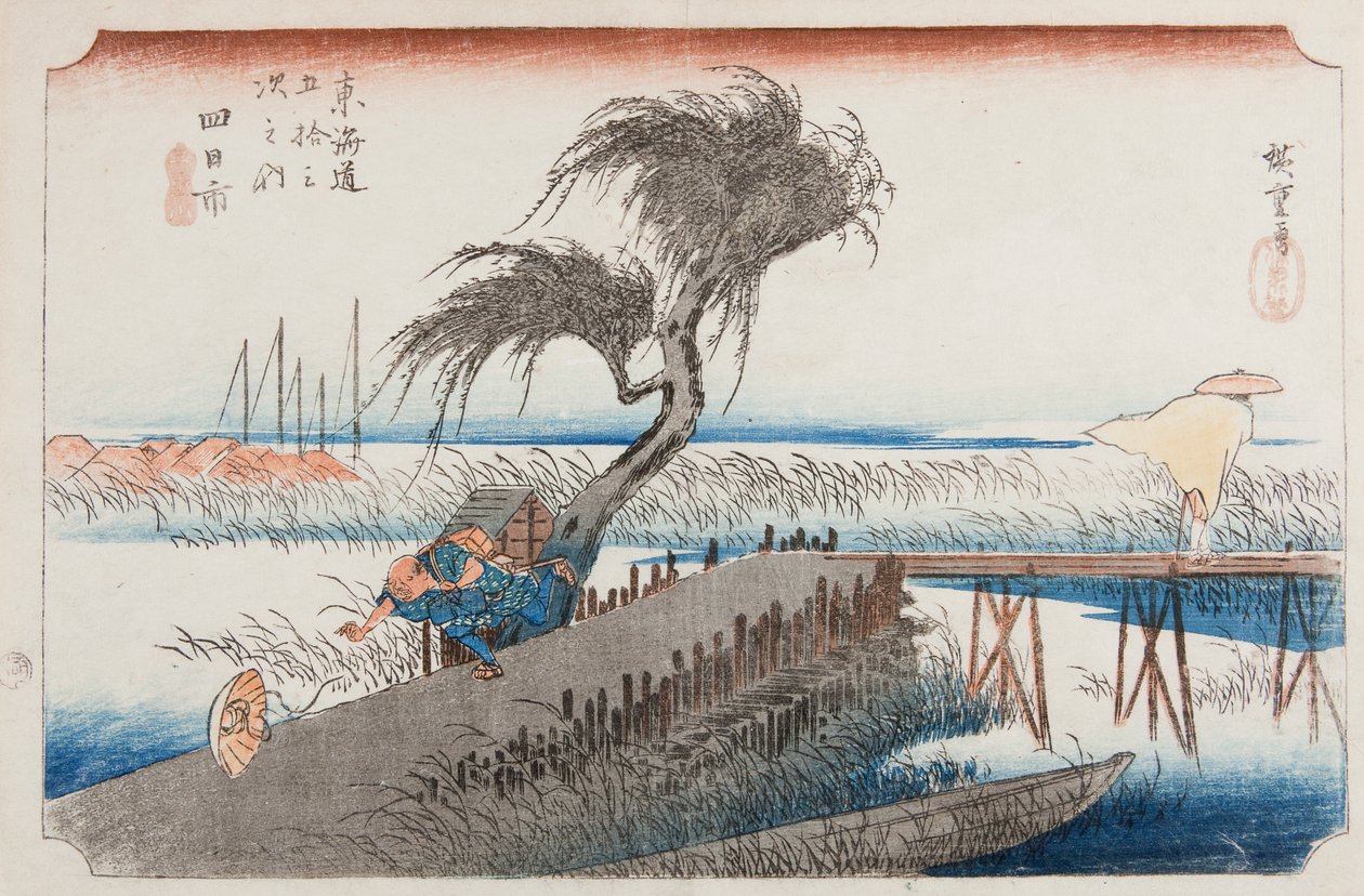 Yokkaichi, lámina 44 de la serie: Las cincuenta y tres estaciones de la ruta del Tokaido / Tokaido gojusan tsugi no uchi de Utagawa Hiroshige
