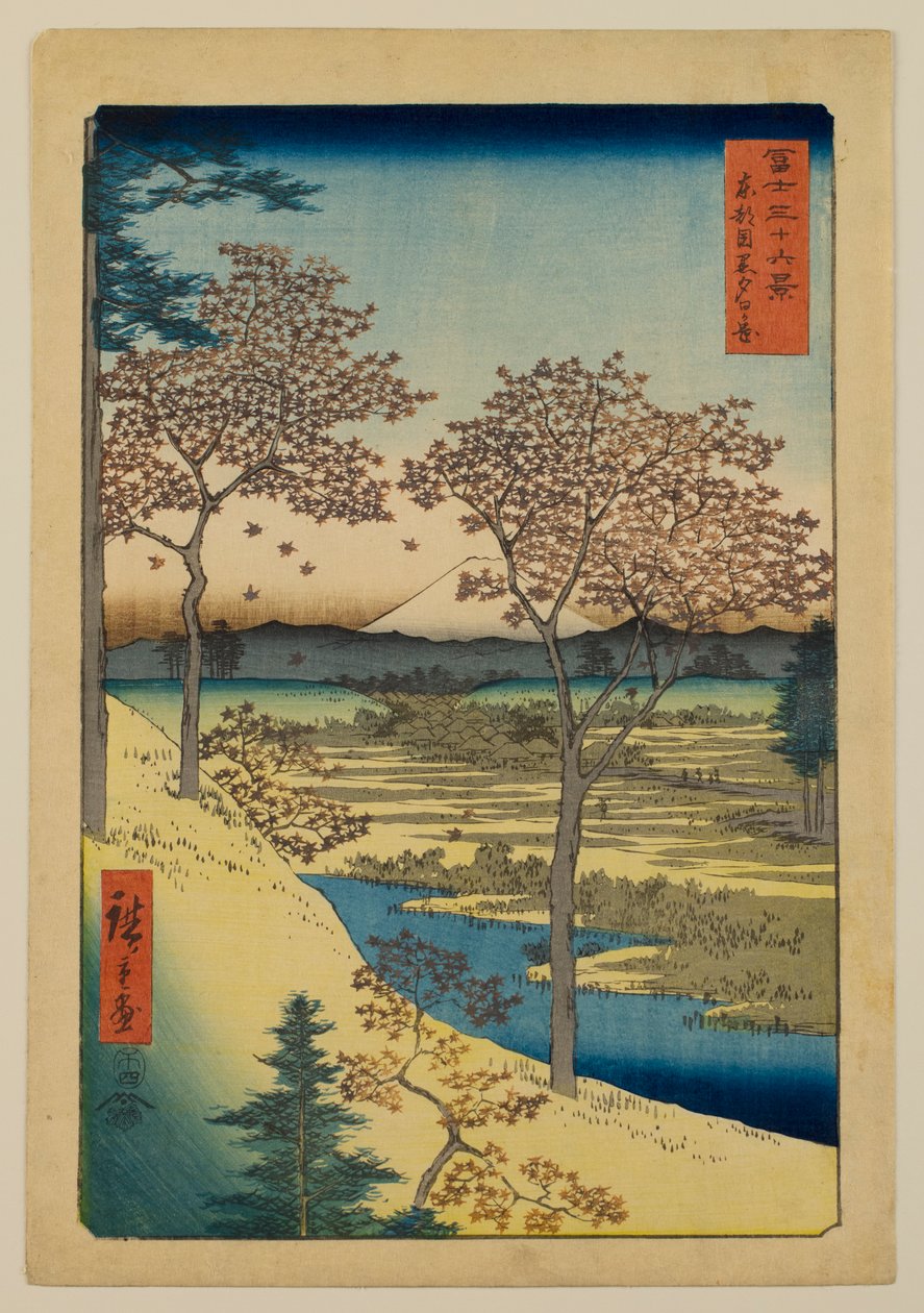 Yūhigaoka, en Meguro, en la Capital Oriental, de la serie «Las treinta y seis vistas del monte Fuji» de Utagawa Hiroshige